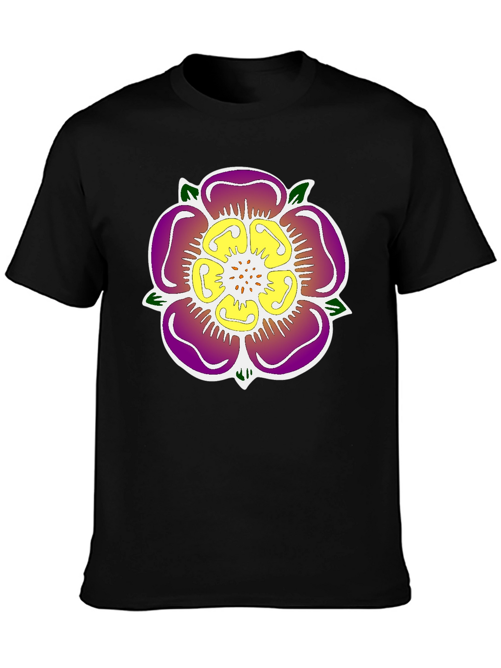 Floral Emblem Black T-Shirt