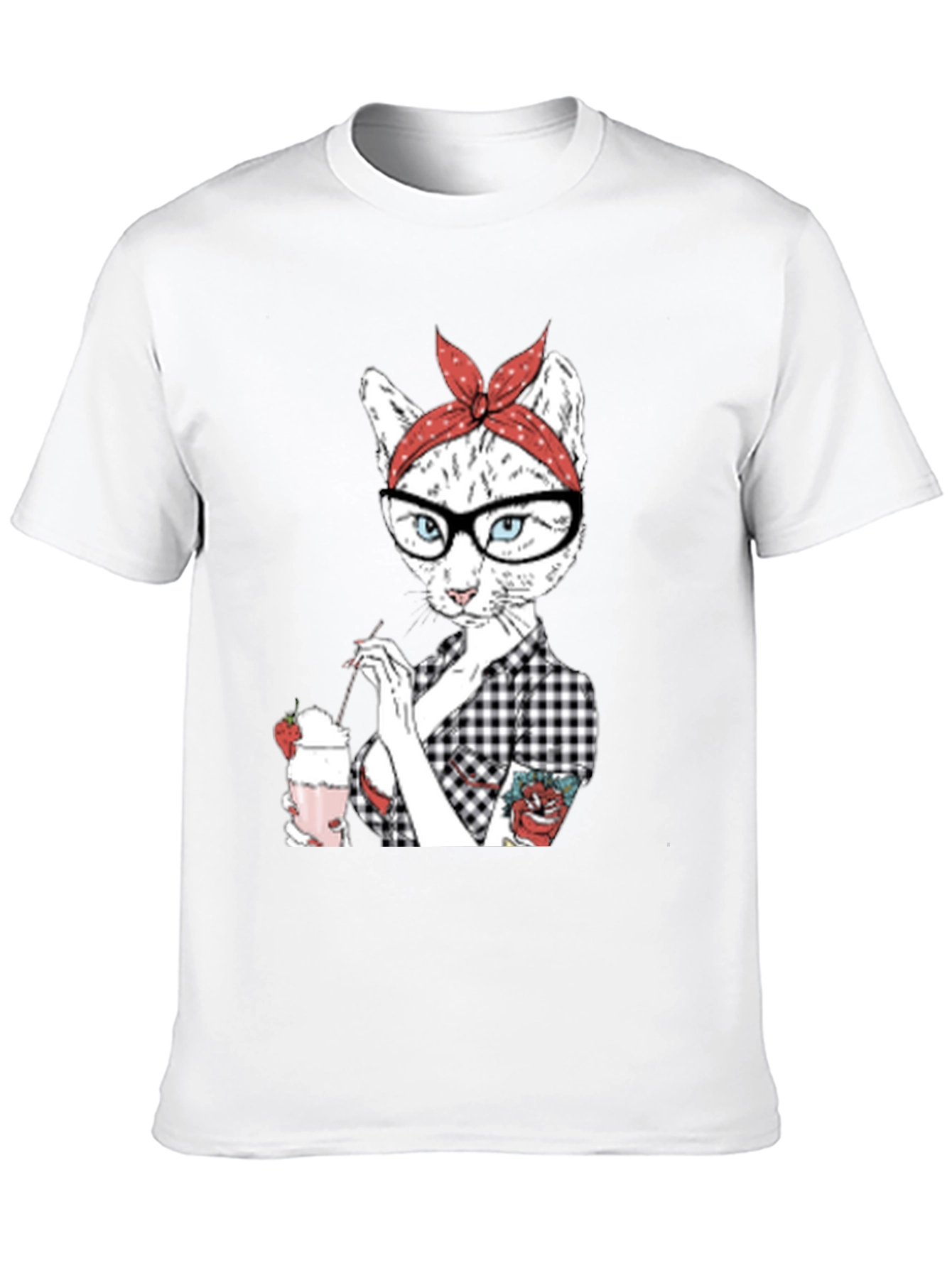 Retro Cat T-Shirt - Milkshake Design
