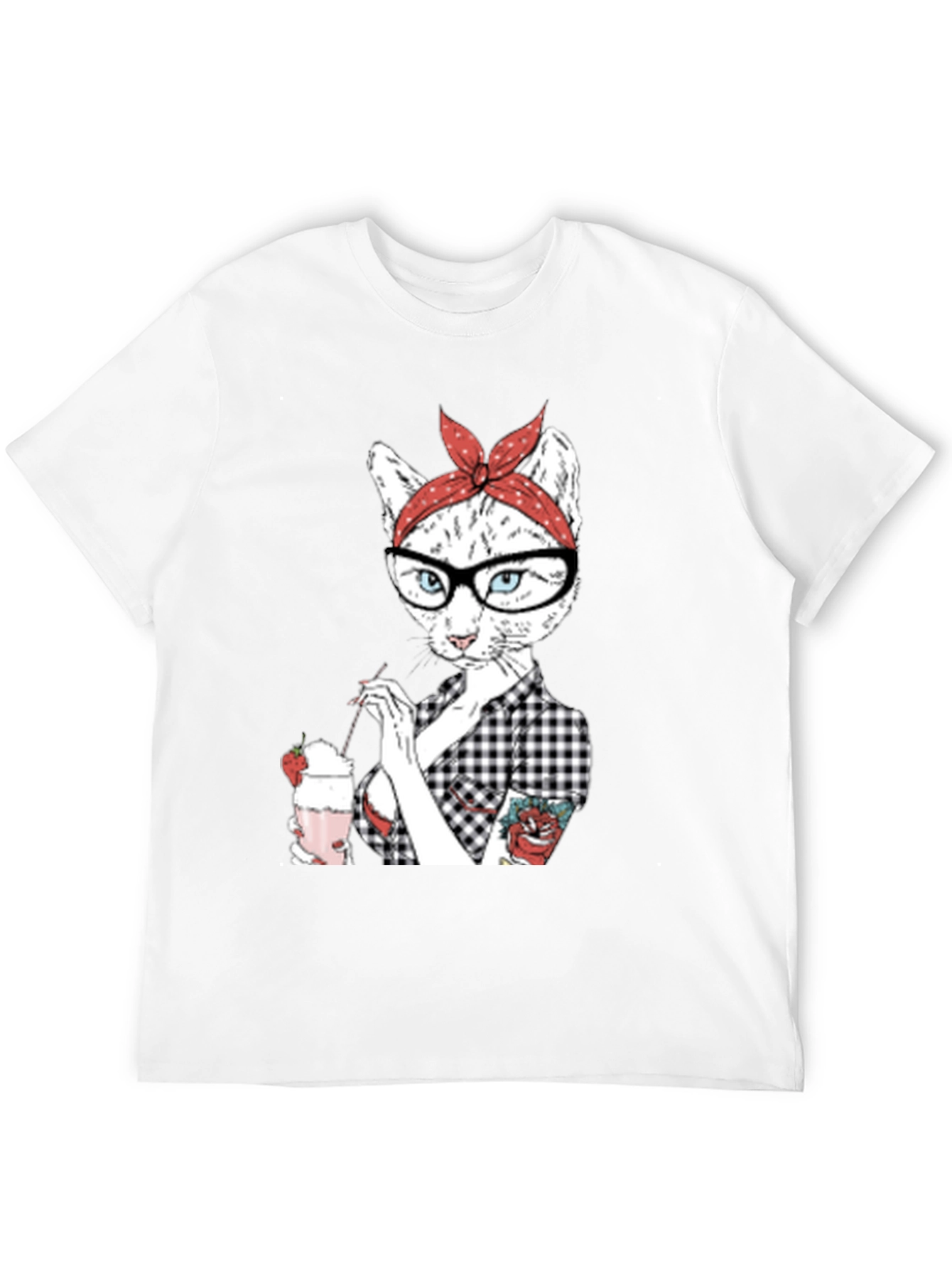 Retro Cat T-Shirt - Milkshake Design