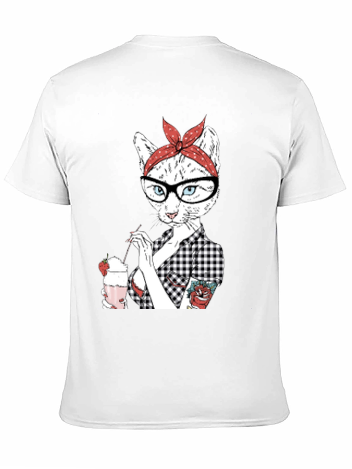 Retro Cat T-Shirt - Milkshake Design