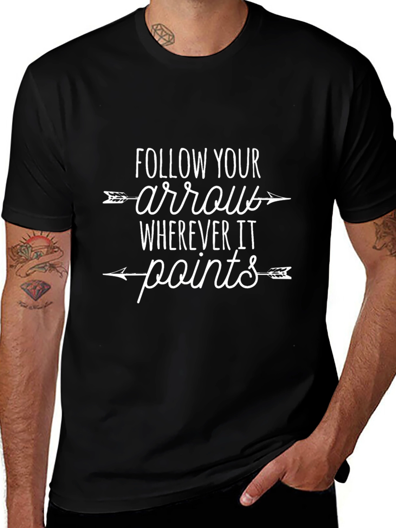 Follow Your Arrow Graphic Tee - Trendy Casual Wear