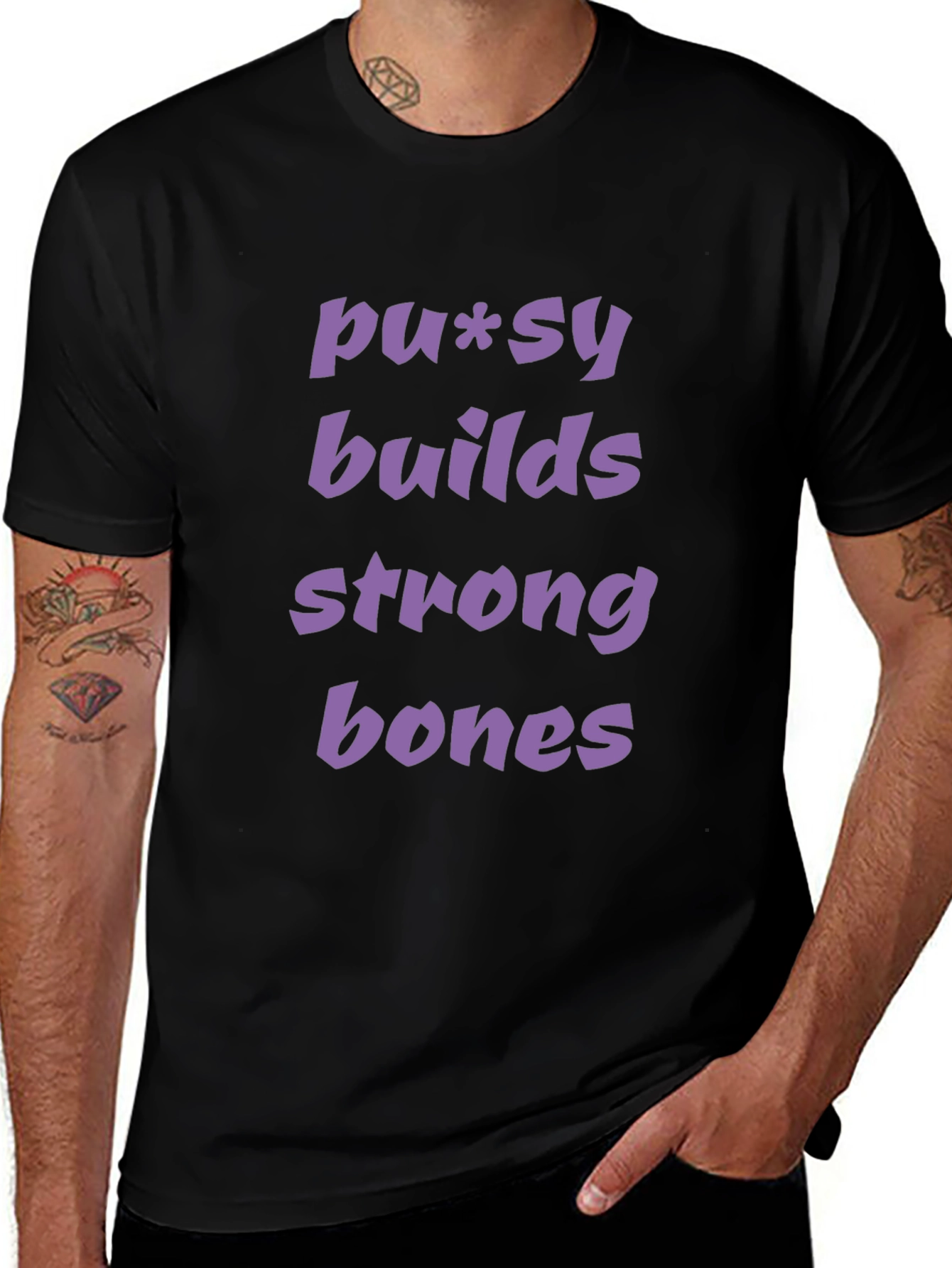 Pussy Builds Strong Bones Graphic Tee