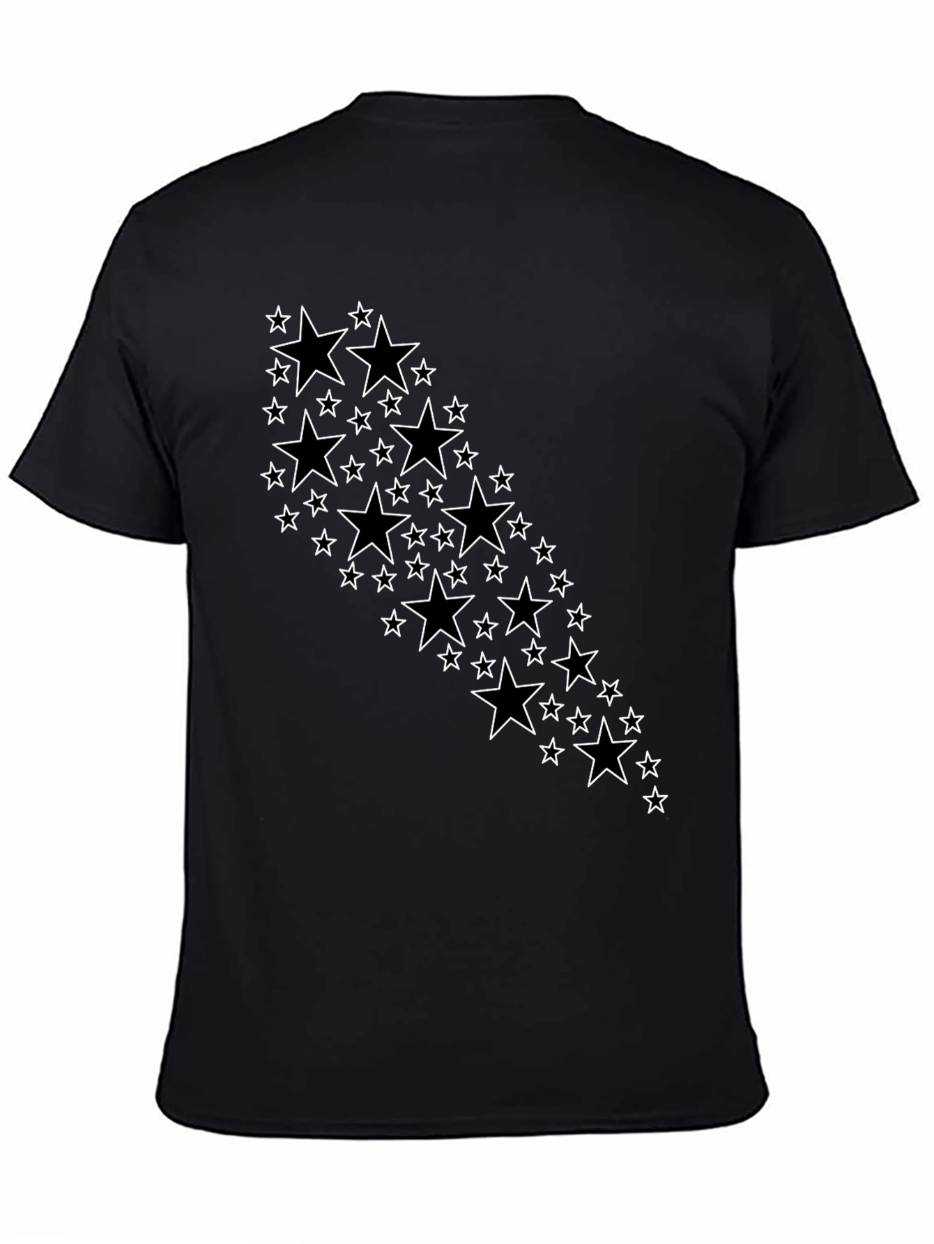 Stylish Black T-Shirt with Star Design