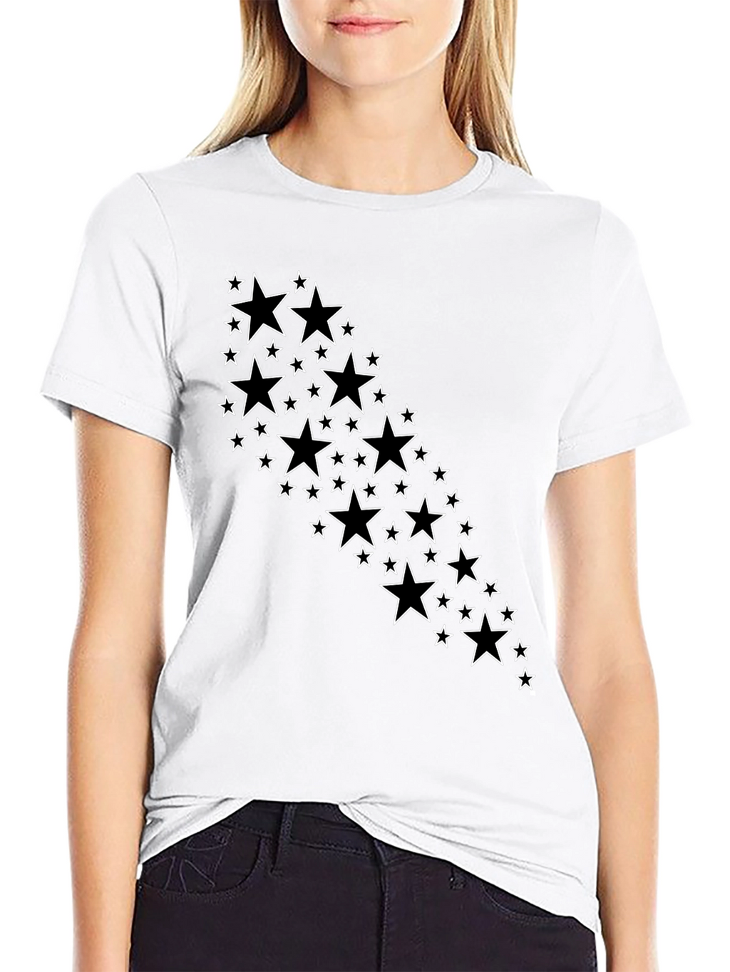 Stylish Black T-Shirt with Star Design