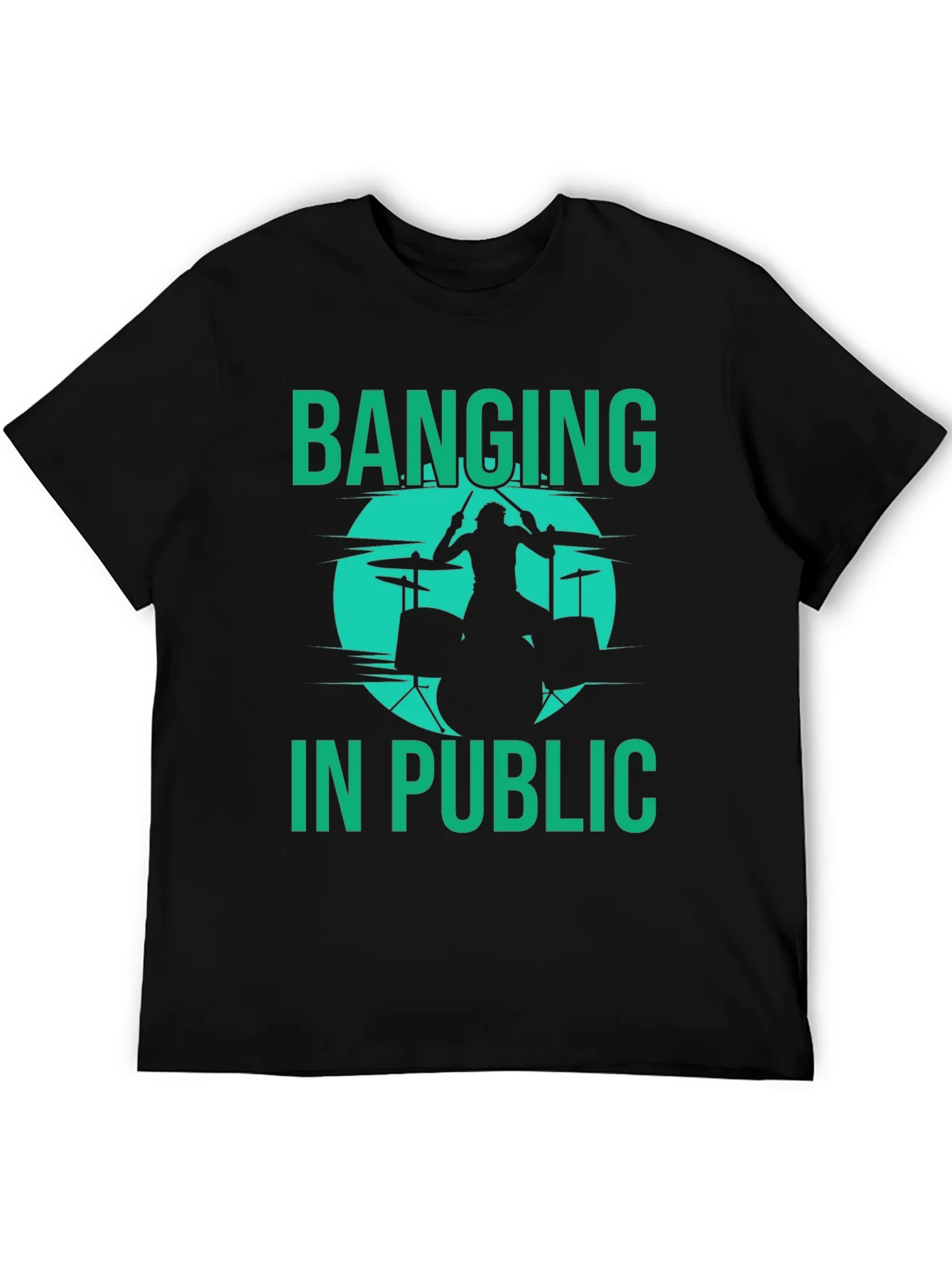 Banging in Public Drummer Graphic Tee - Black