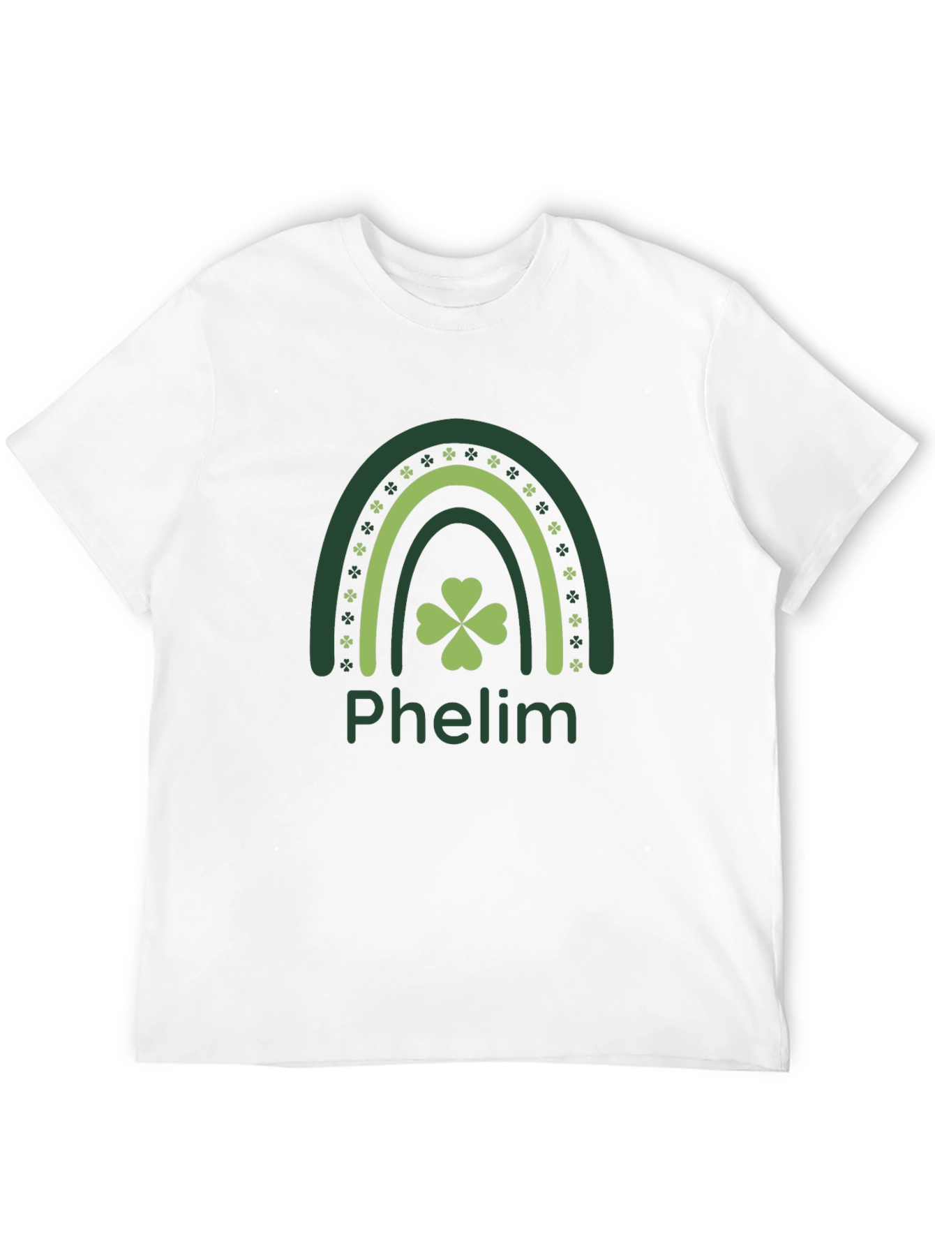 St. Patricks Day Phelm Rainbow Clover T-Shirt