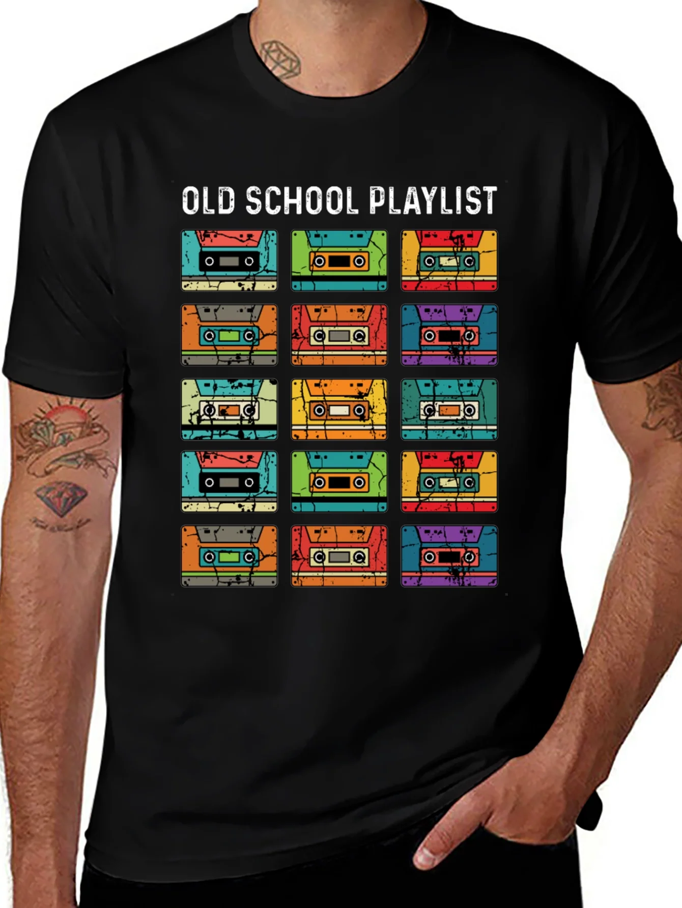 Old School Playlist Cassette Tape T-Shirt