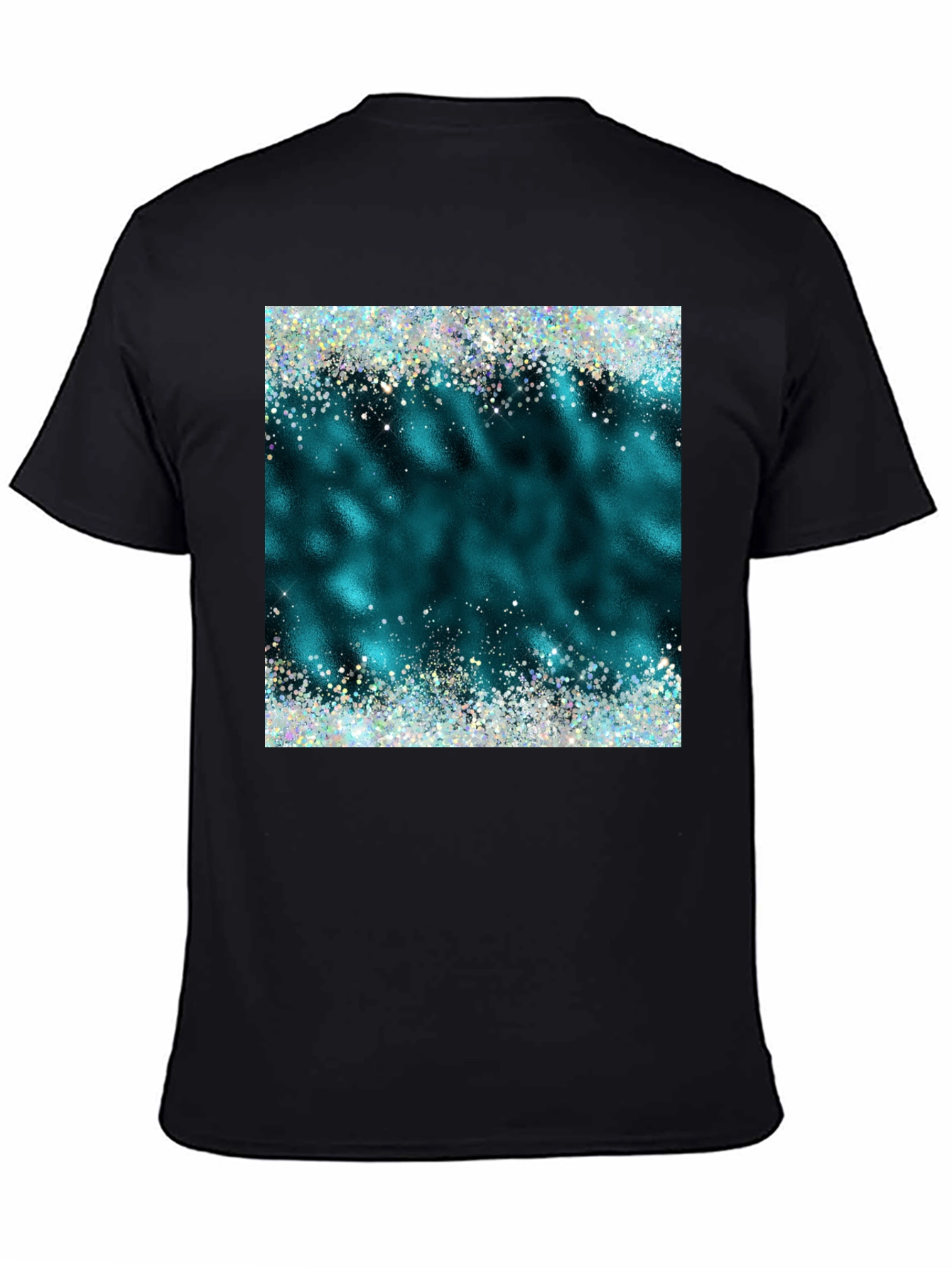Teal Sparkle Graphic Tee - Trendy Casual Shirt