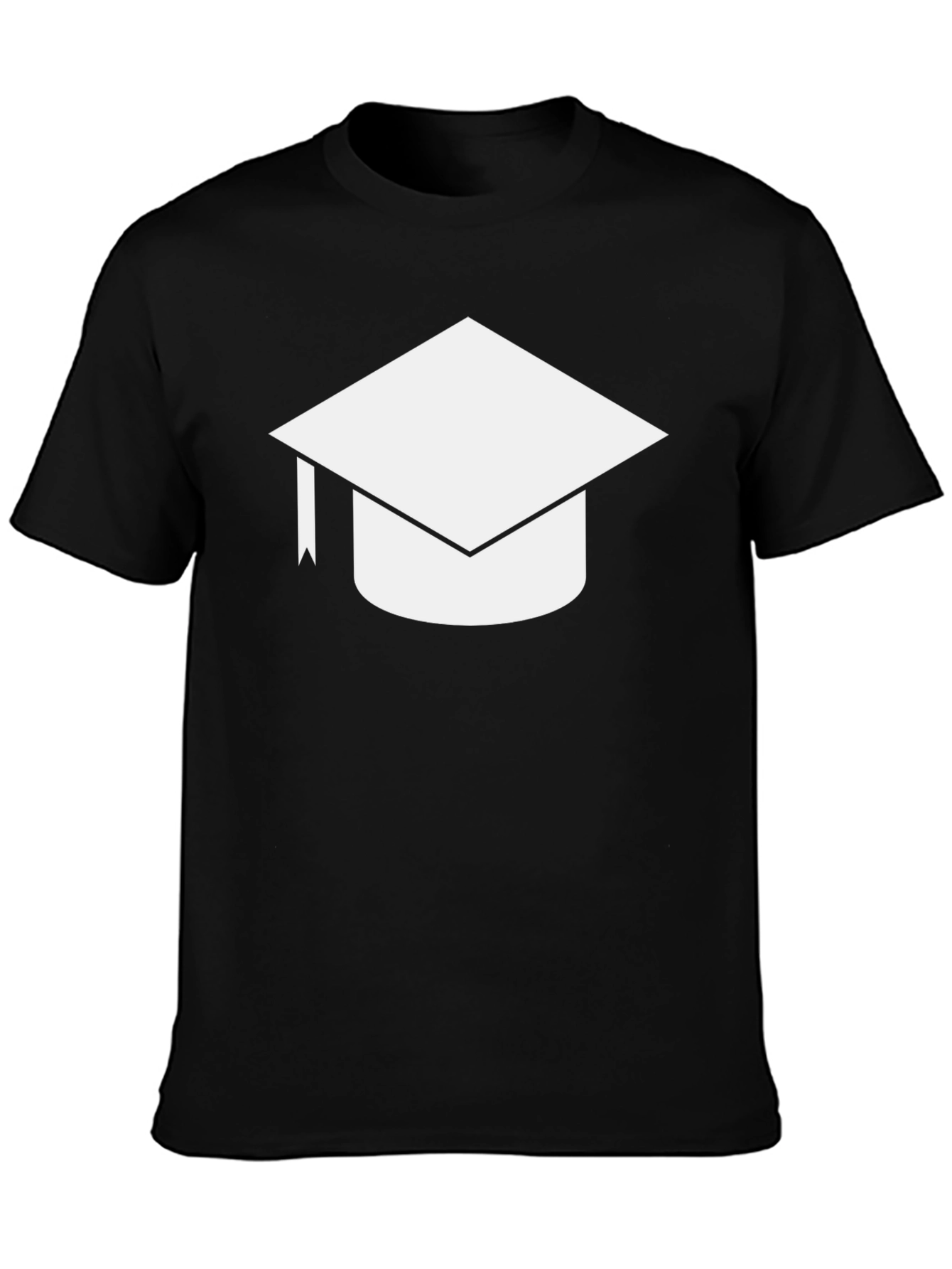 Graduation Cap Graphic Black T-Shirt