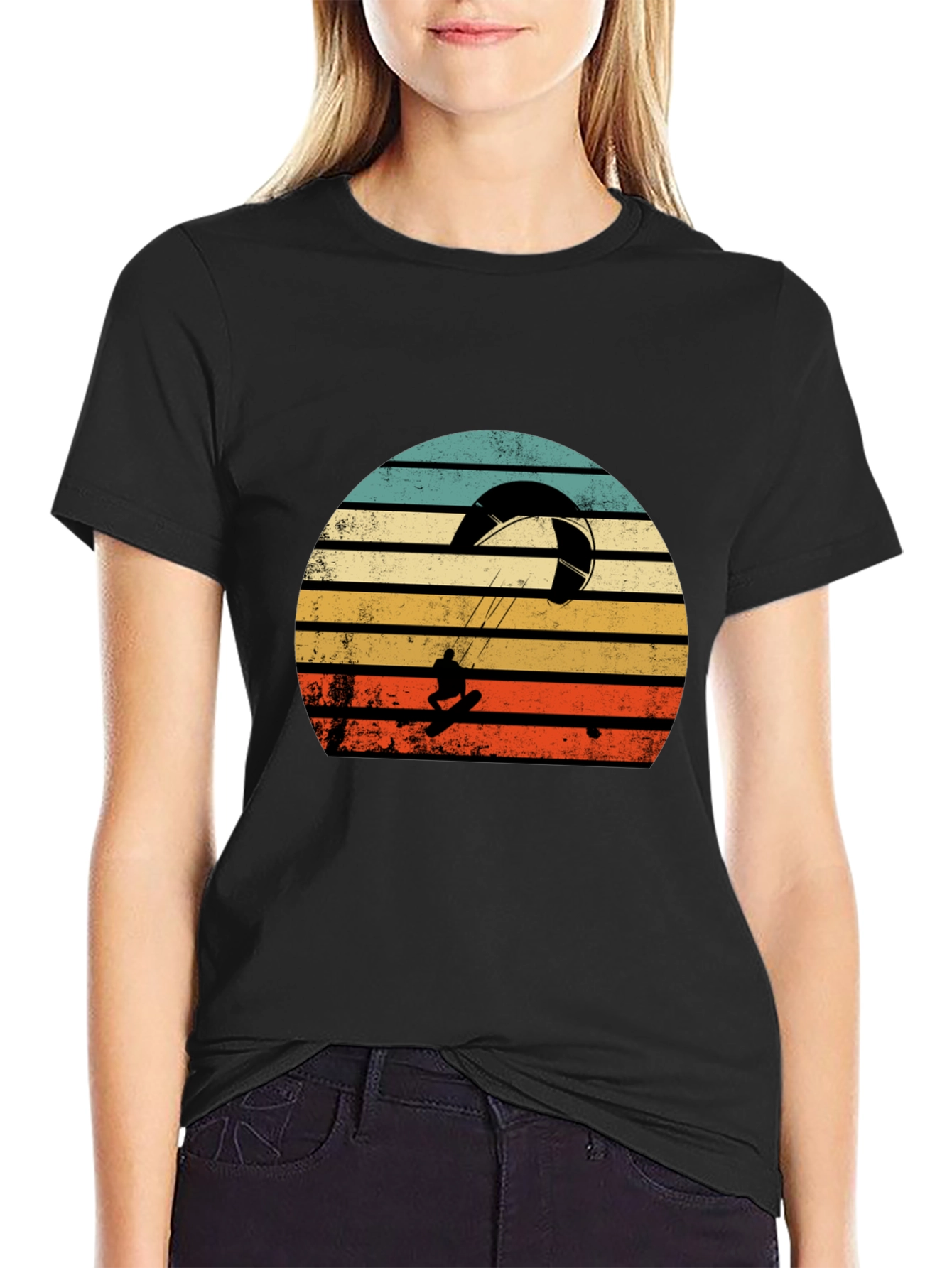 Retro Kiteboarding T-Shirt - Sunset Graphic Tee