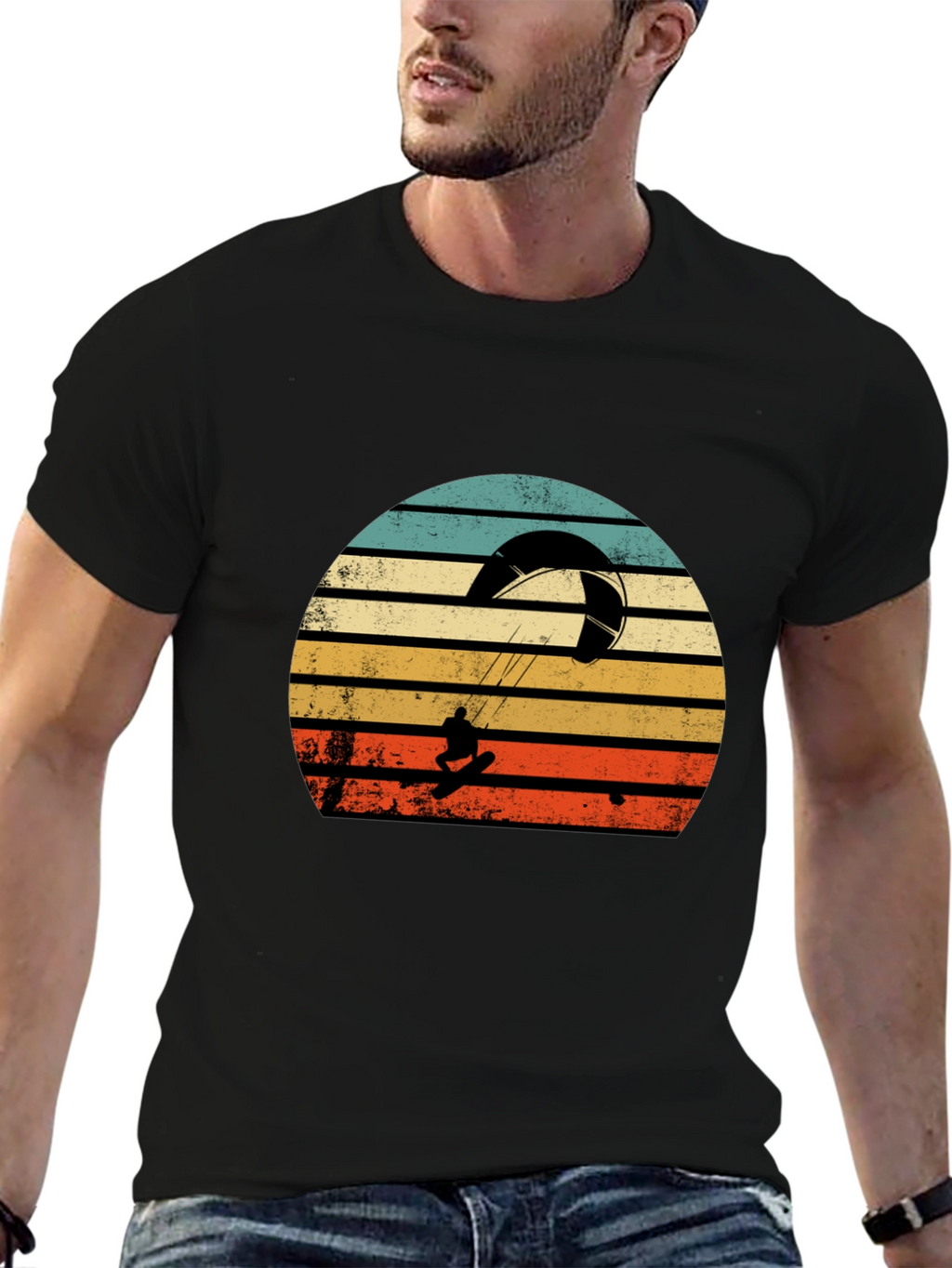 Retro Kiteboarding T-Shirt - Sunset Graphic Tee