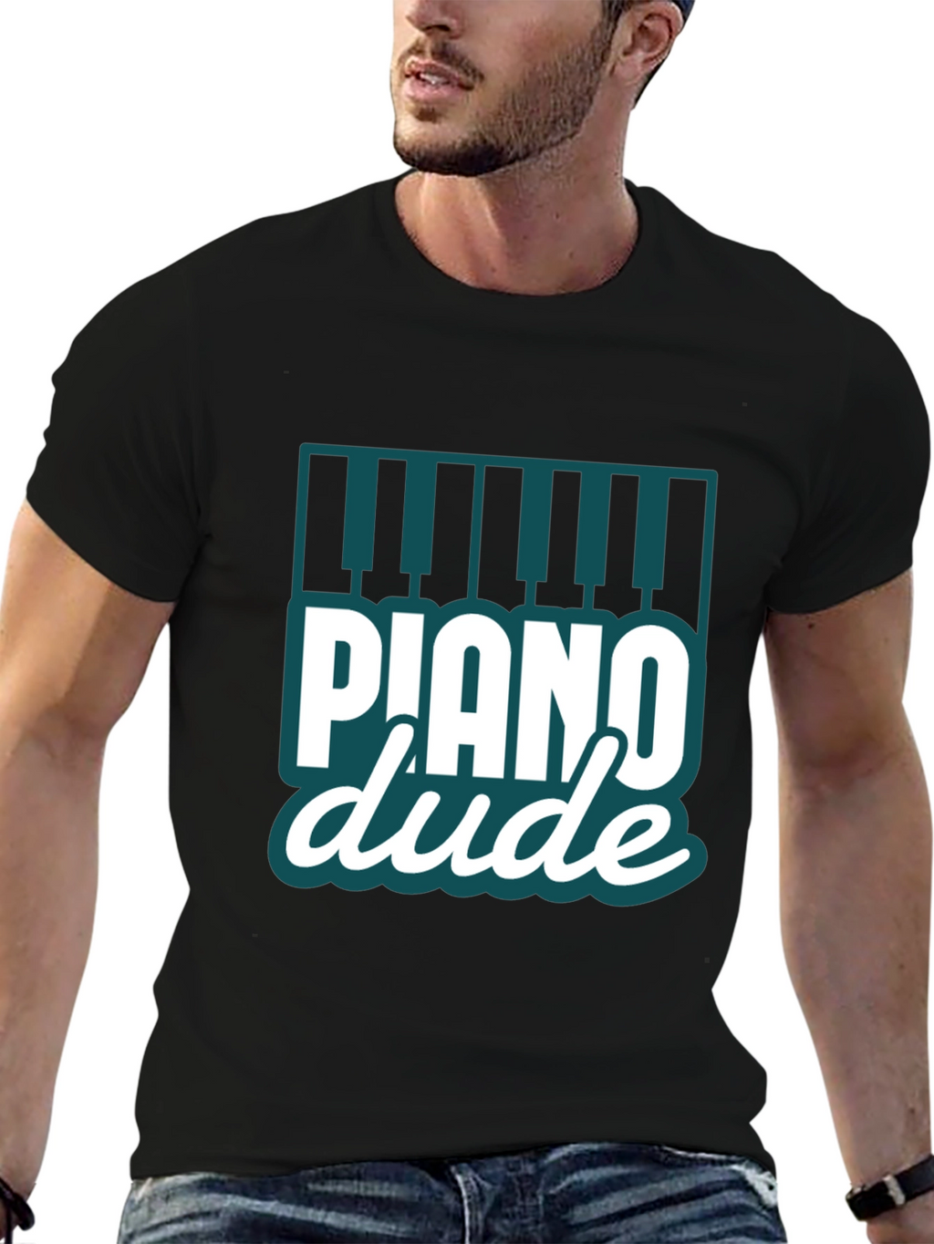 Piano Dude Black Graphic Tee