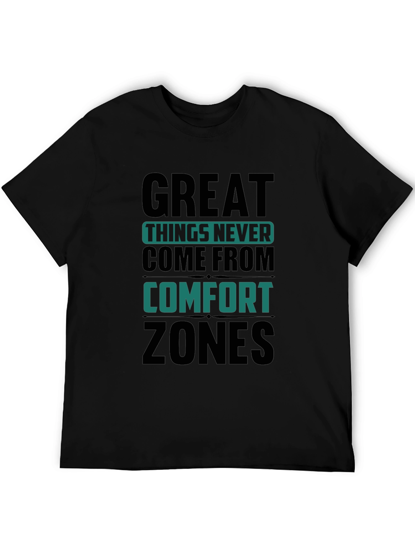 Motivational Graphic T-Shirt - Comfort Zone Black Tee
