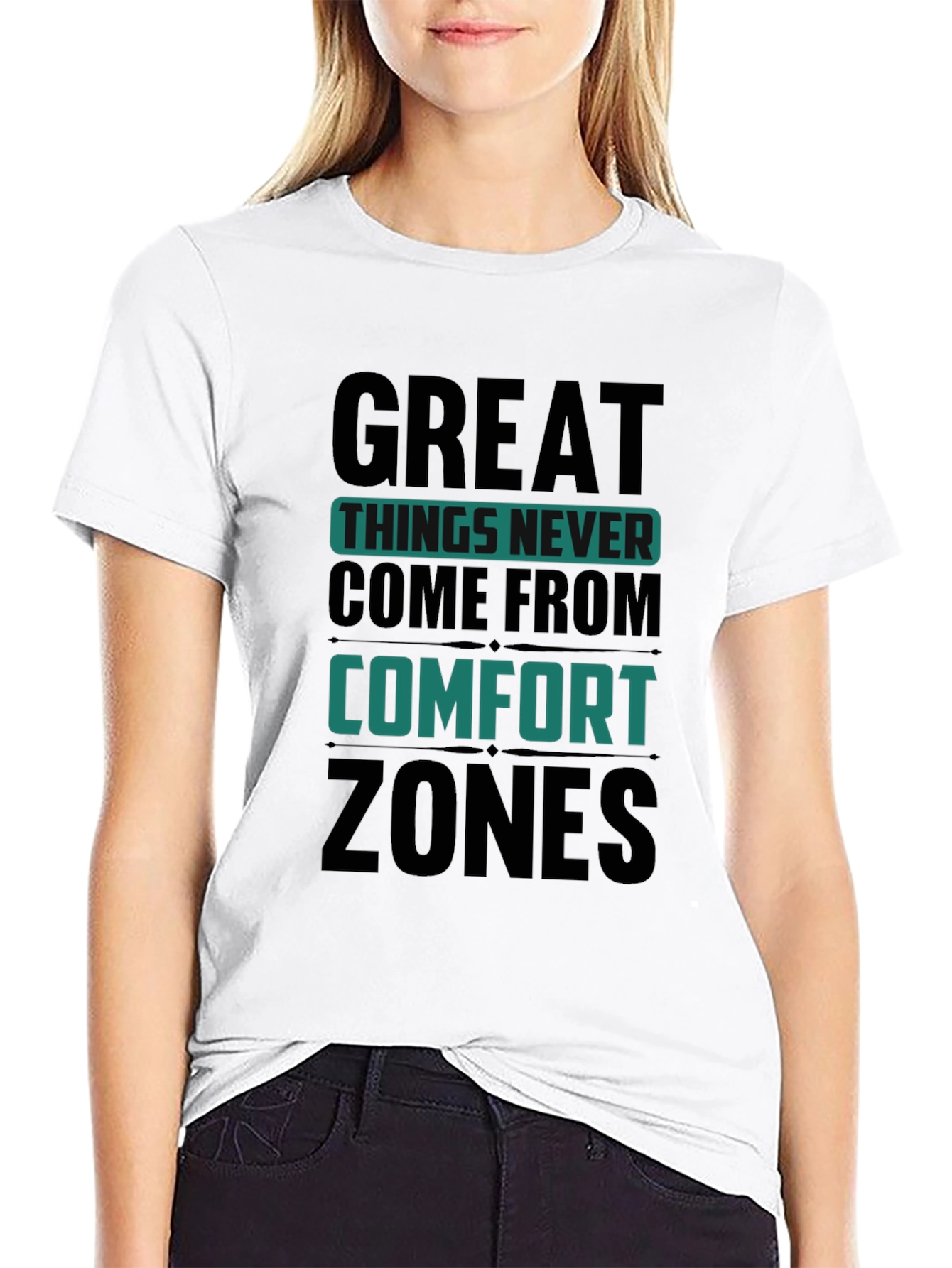 Motivational Graphic T-Shirt - Comfort Zone Black Tee