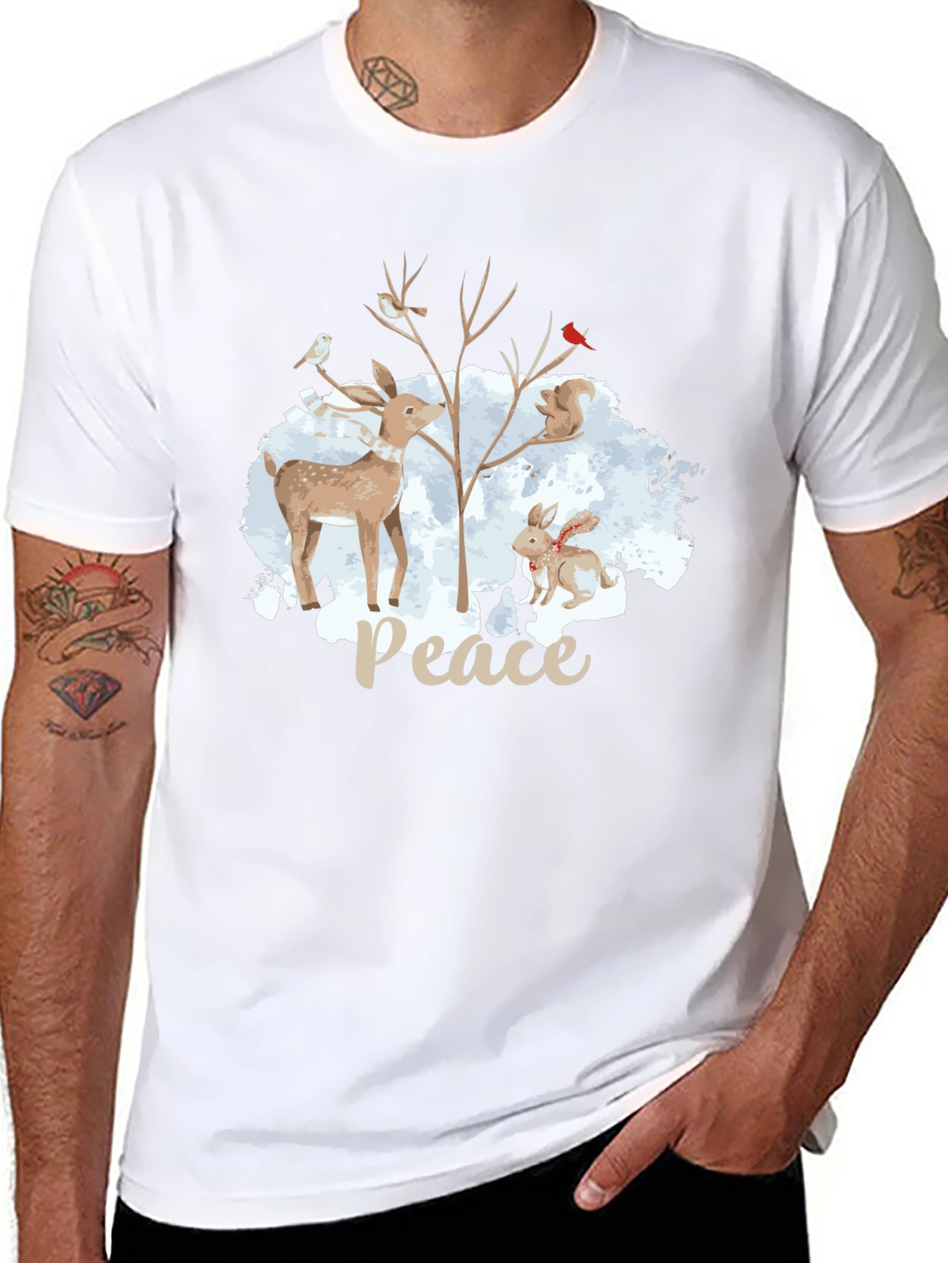 Peace Winter Animals T-Shirt