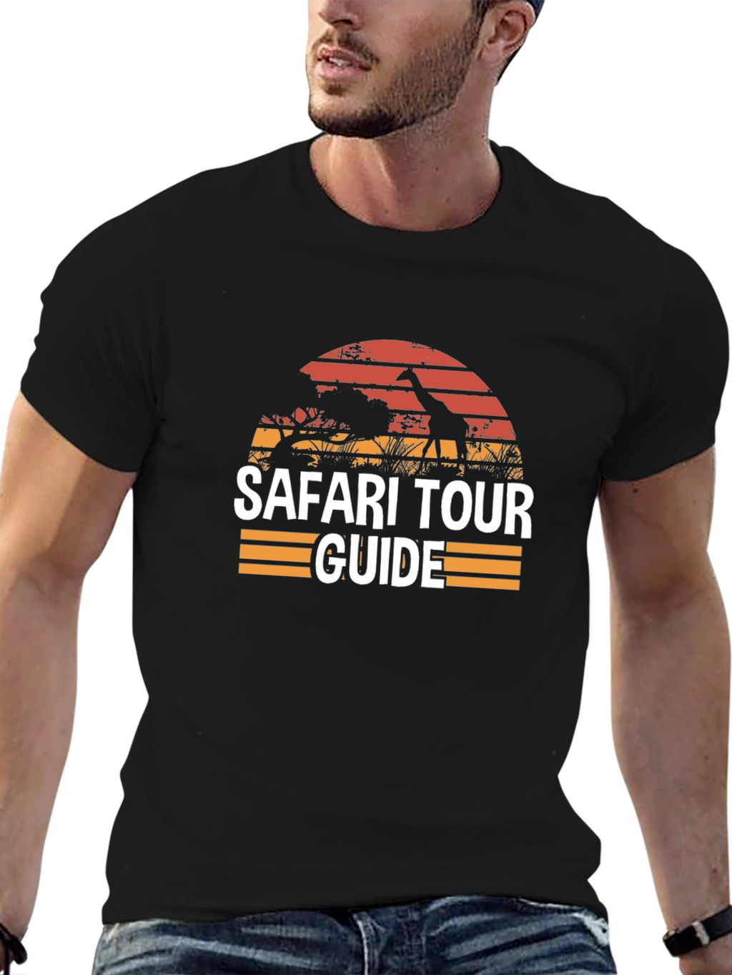 Safari Tour Guide Black T-Shirt