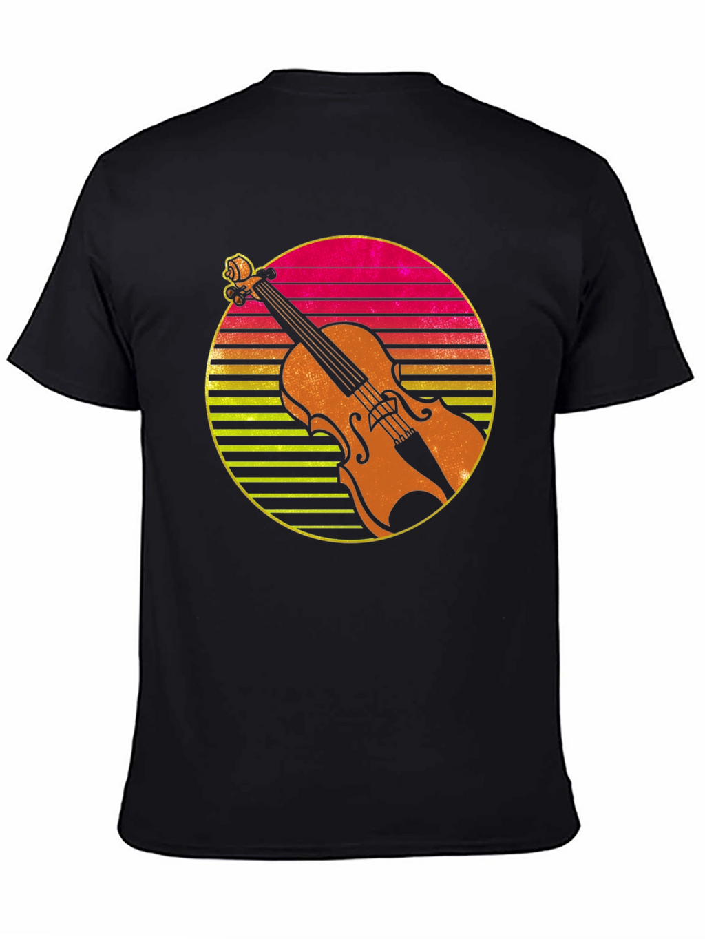 Retro Violin Sunset Graphic Tee