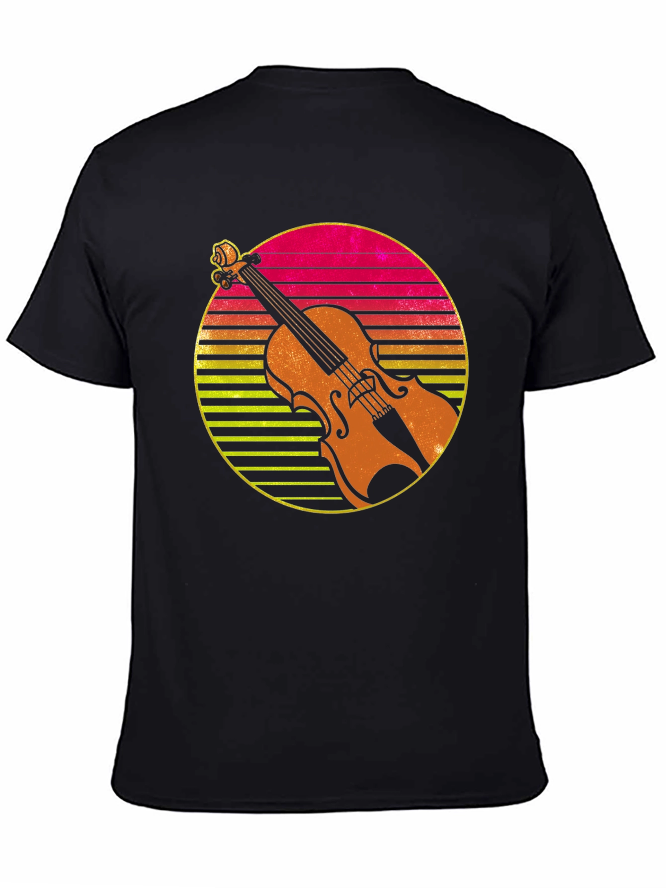 Retro Violin Sunset Graphic Tee