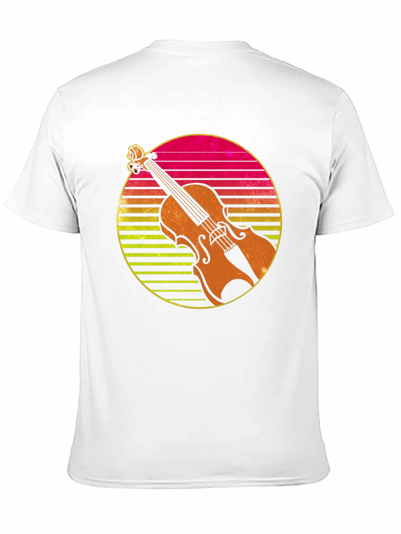 Retro Violin Sunset Graphic Tee