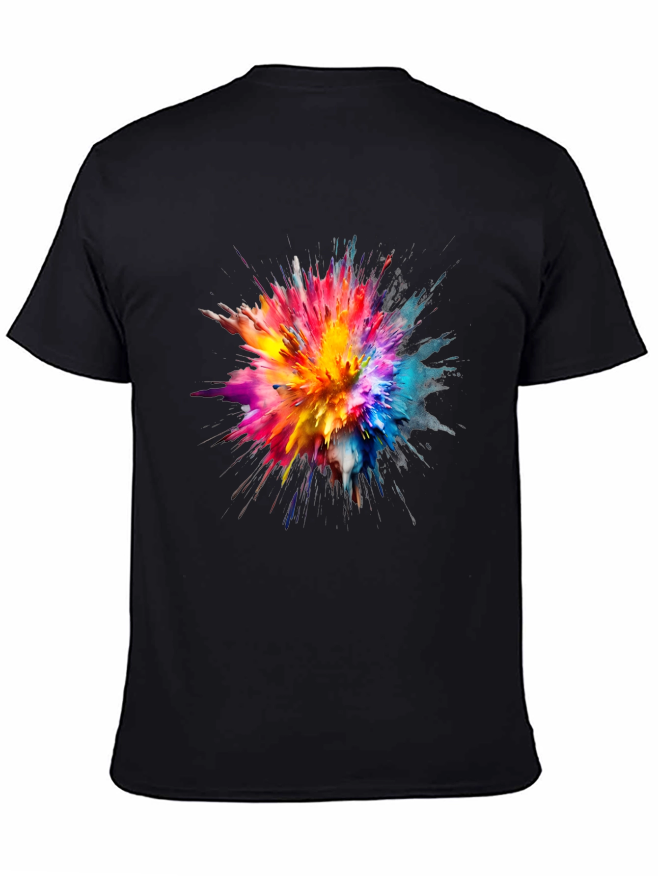 Colorful Explosion Art Black T-Shirt