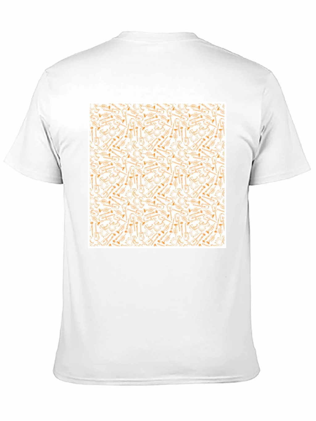 Musical Instrument Patterned Black T-Shirt