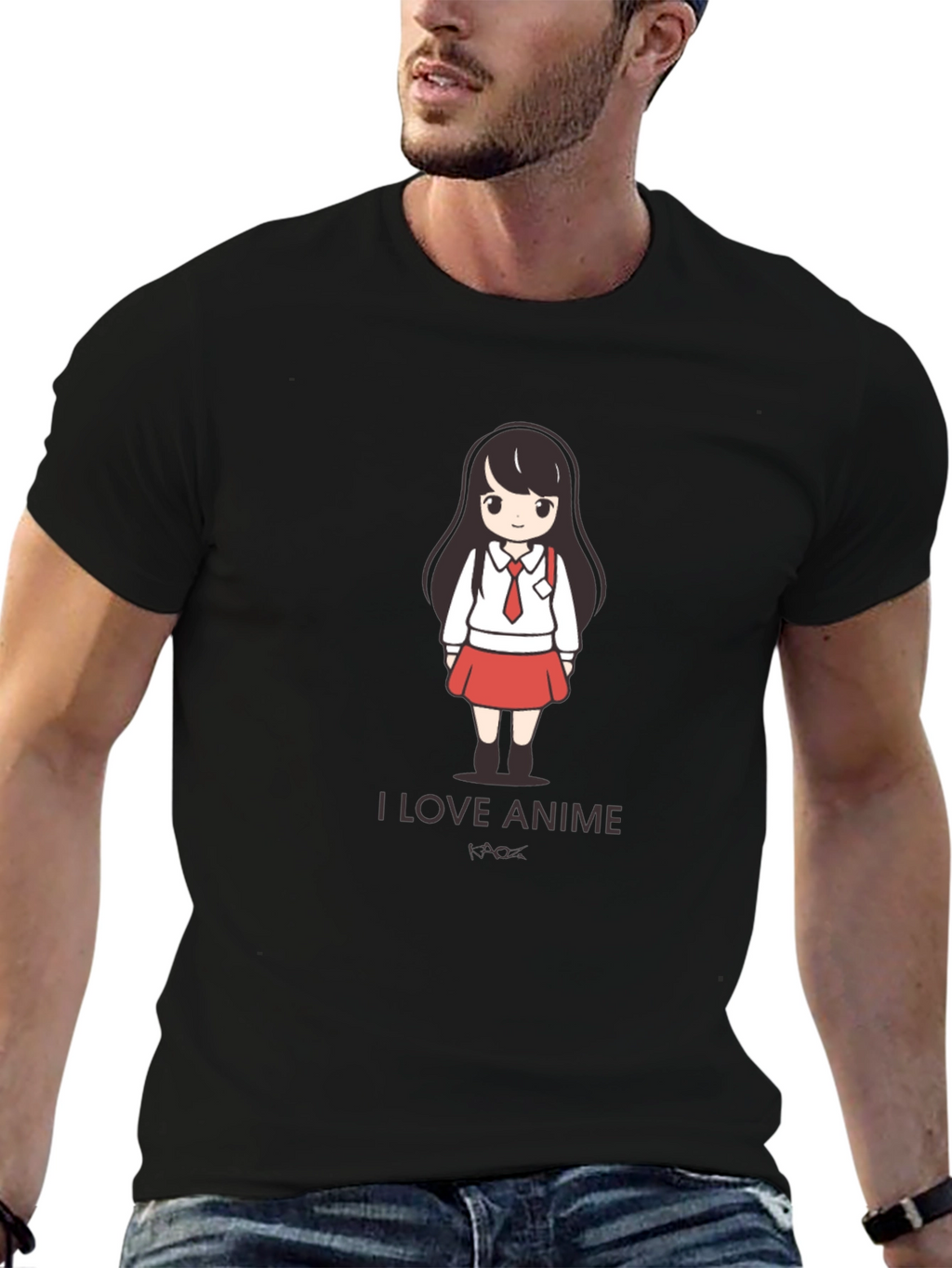 I Love Anime Black T-Shirt