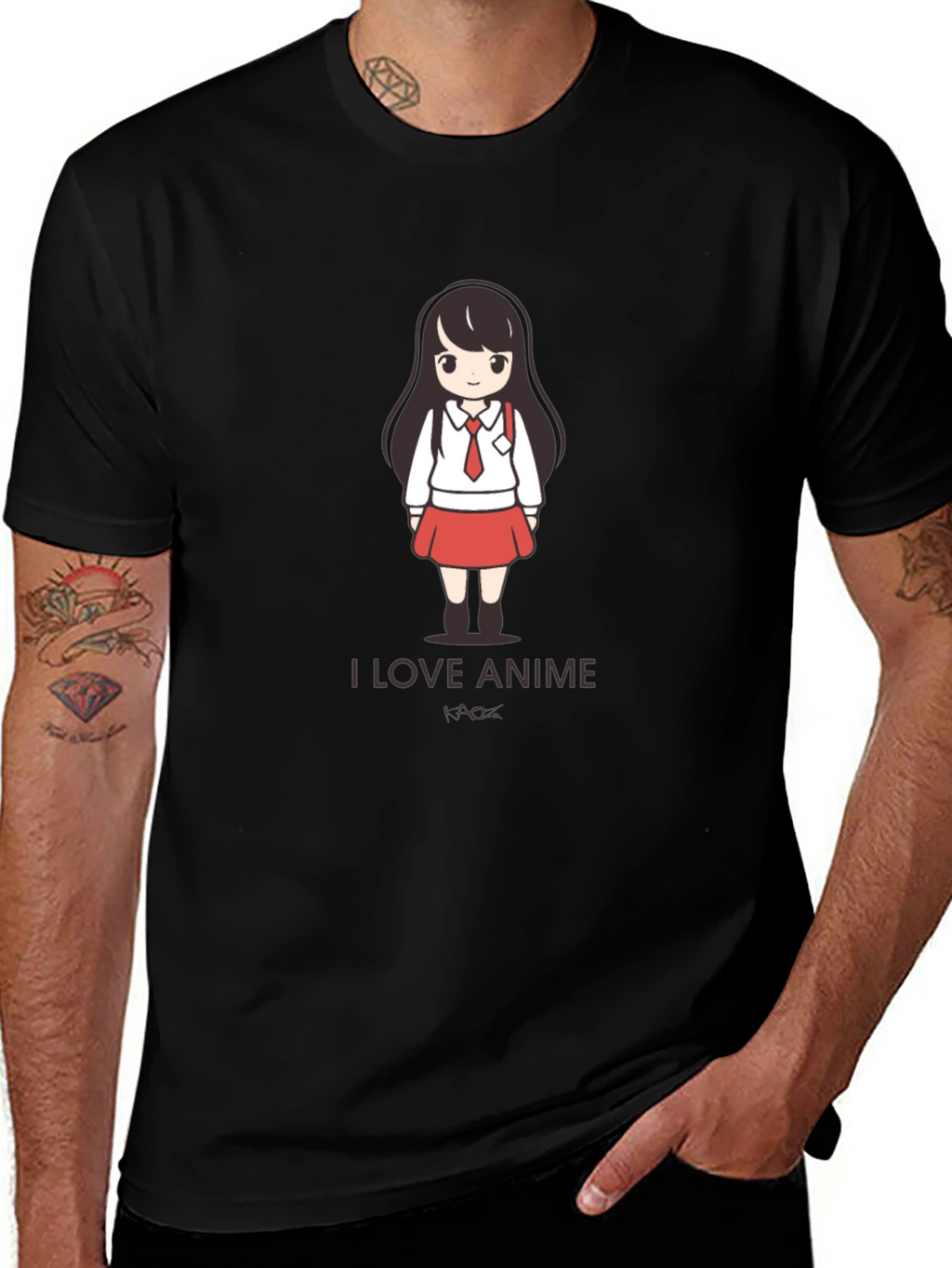 I Love Anime Black T-Shirt