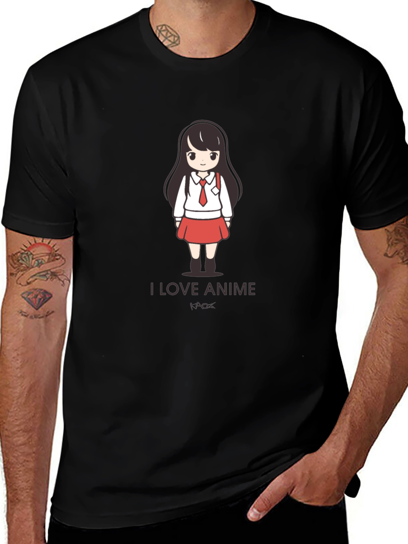 I Love Anime Black T-Shirt