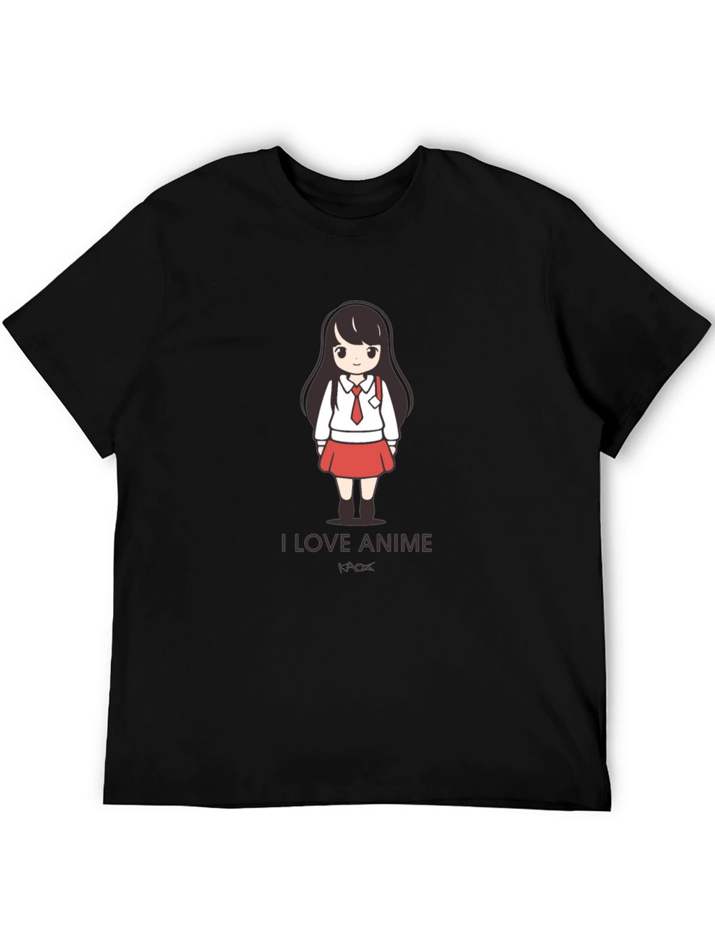 I Love Anime Black T-Shirt