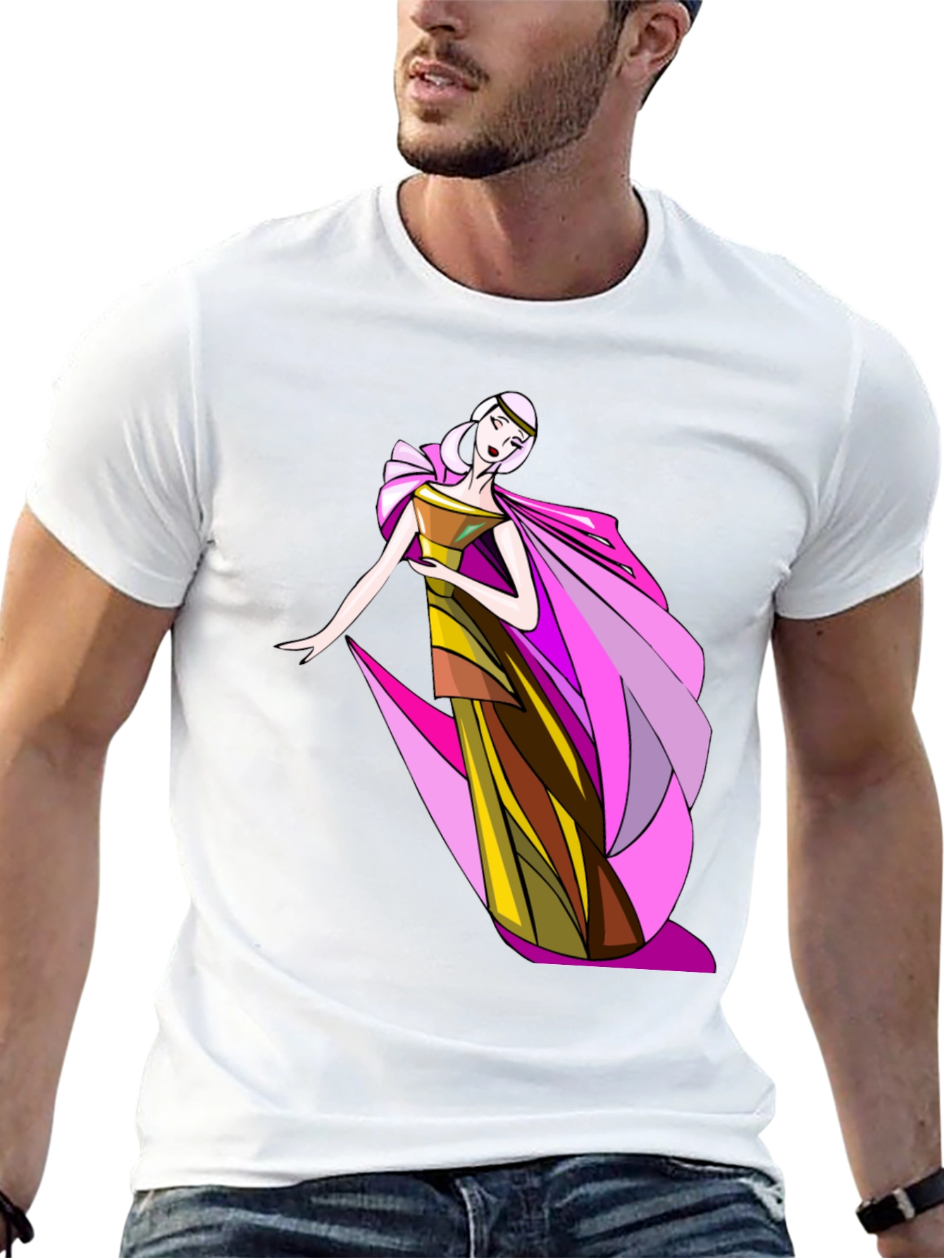 Elegant Woman Graphic Tee - Stylish Black T-Shirt