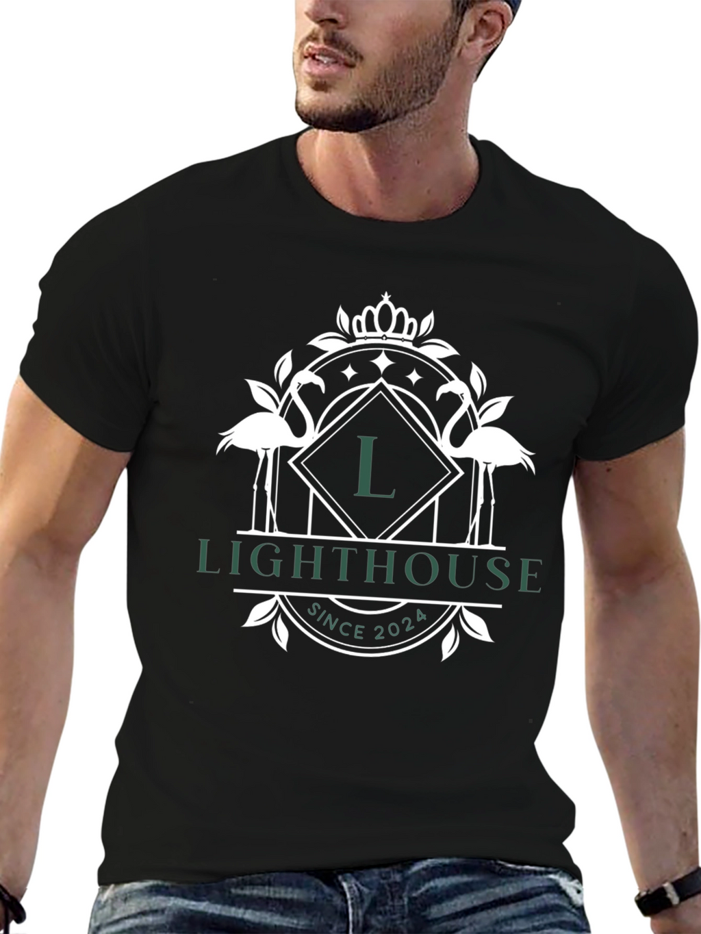 Flamingo Lighthouse Graphic Tee - Unisex