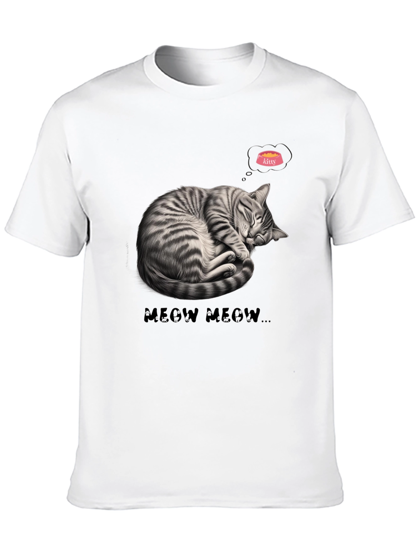 Cute Cat Nap Graphic Tee - Meow Meow T-Shirt