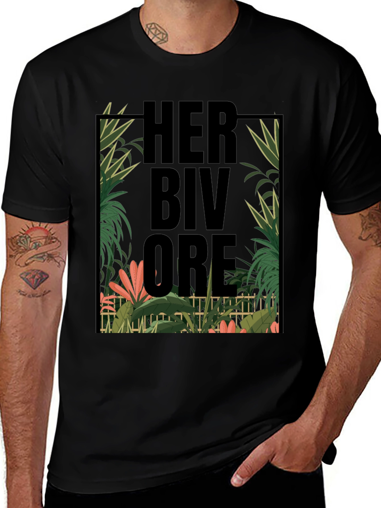 Herbivore Tropical Graphic Black T-Shirt