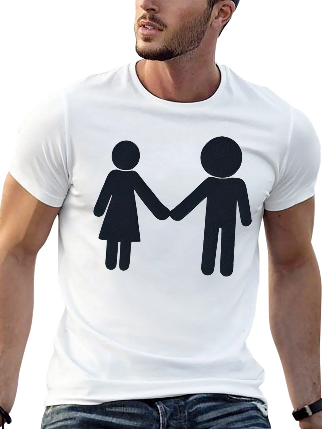 Couple Silhouette Black T-Shirt