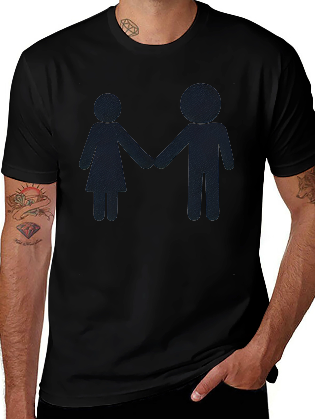 Couple Silhouette Black T-Shirt