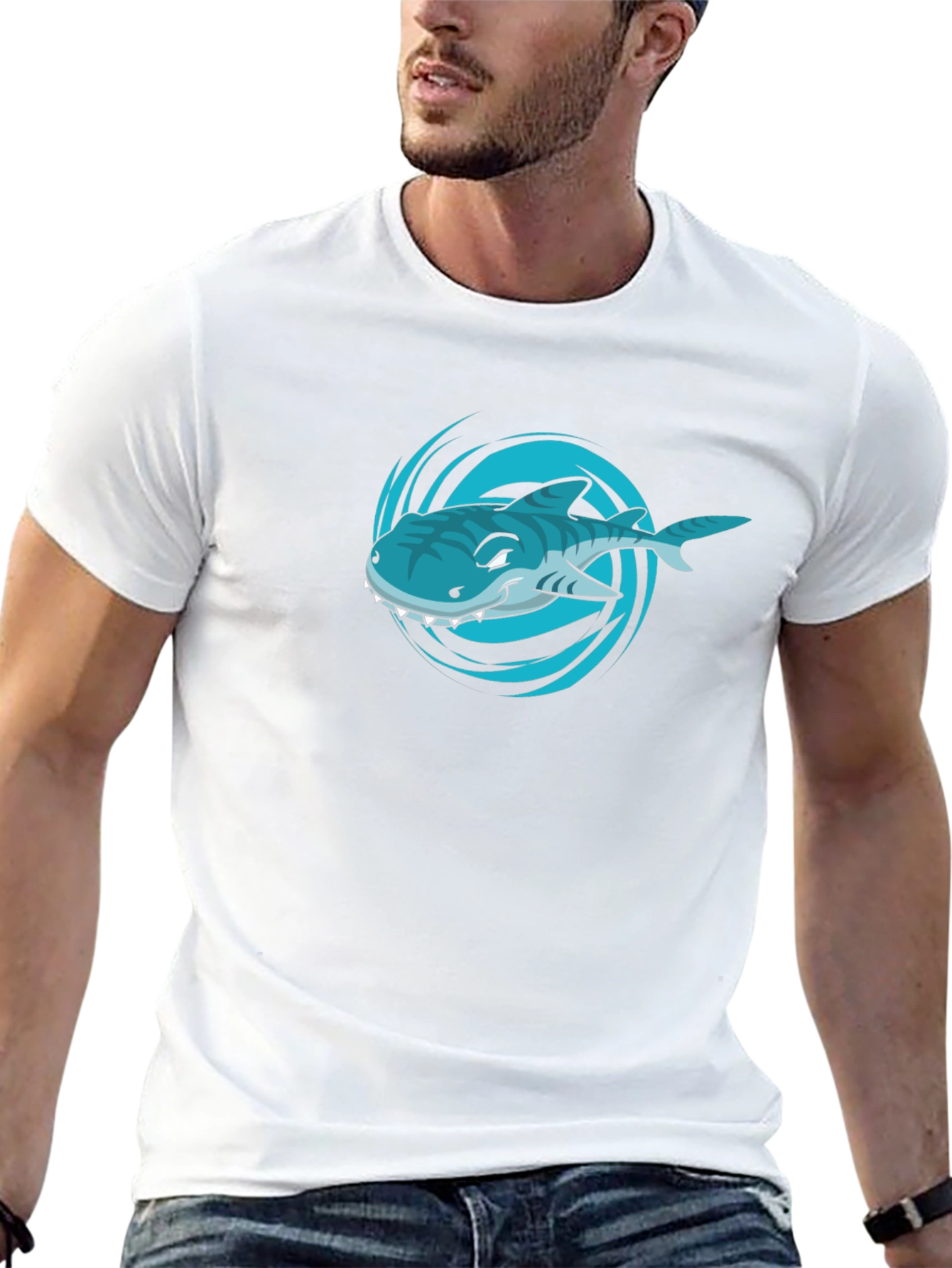 Shark Graphic T-Shirt - Mens Black Tee