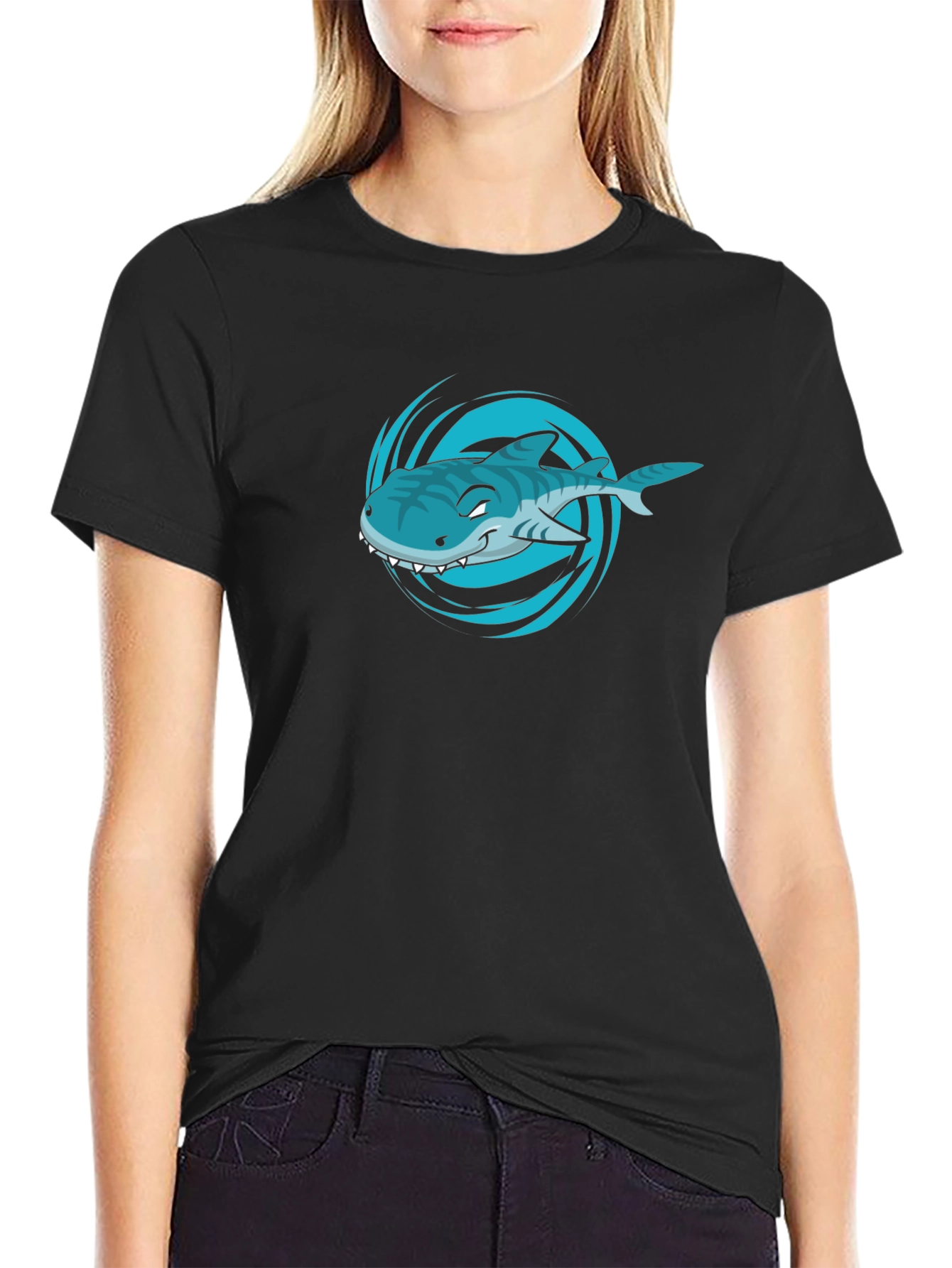 Shark Graphic T-Shirt - Mens Black Tee