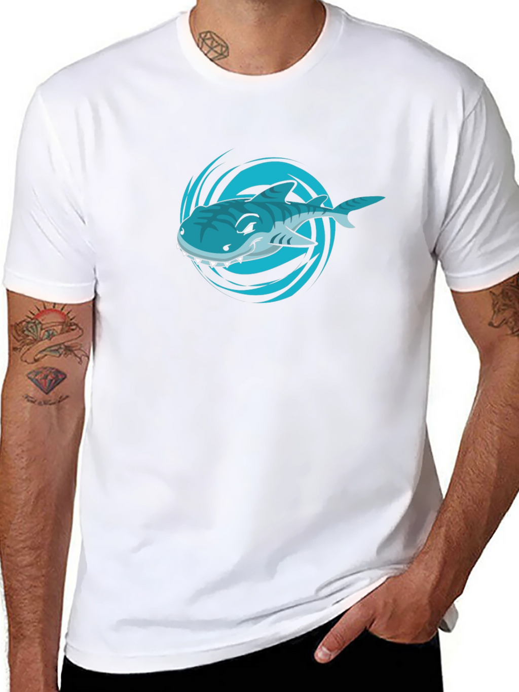 Shark Graphic T-Shirt - Mens Black Tee
