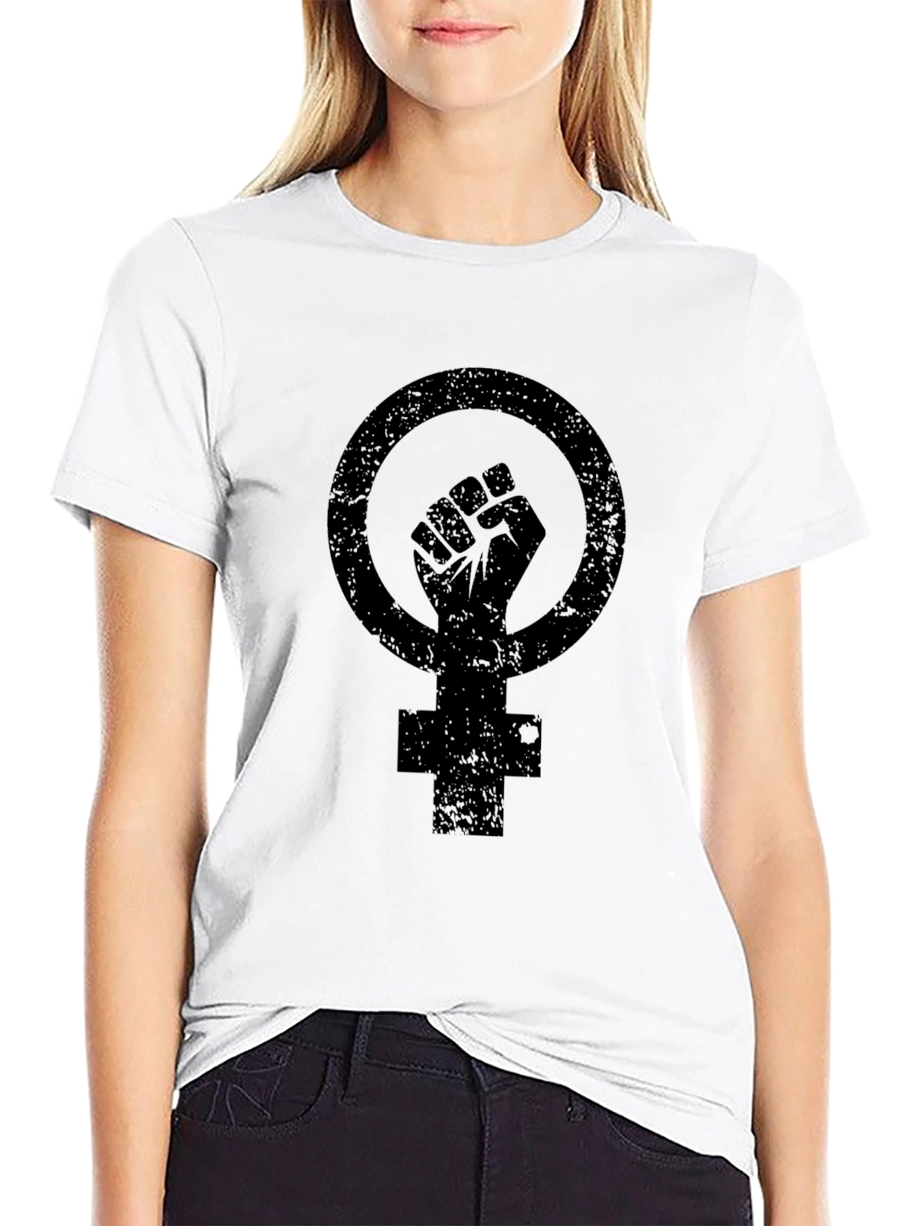 Feminist Fist Symbol Black Graphic Tee