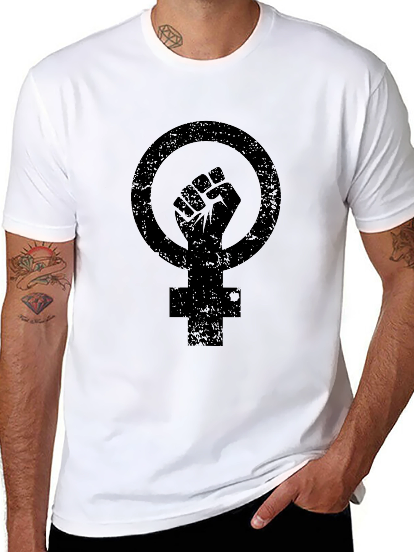 Feminist Fist Symbol Black Graphic Tee