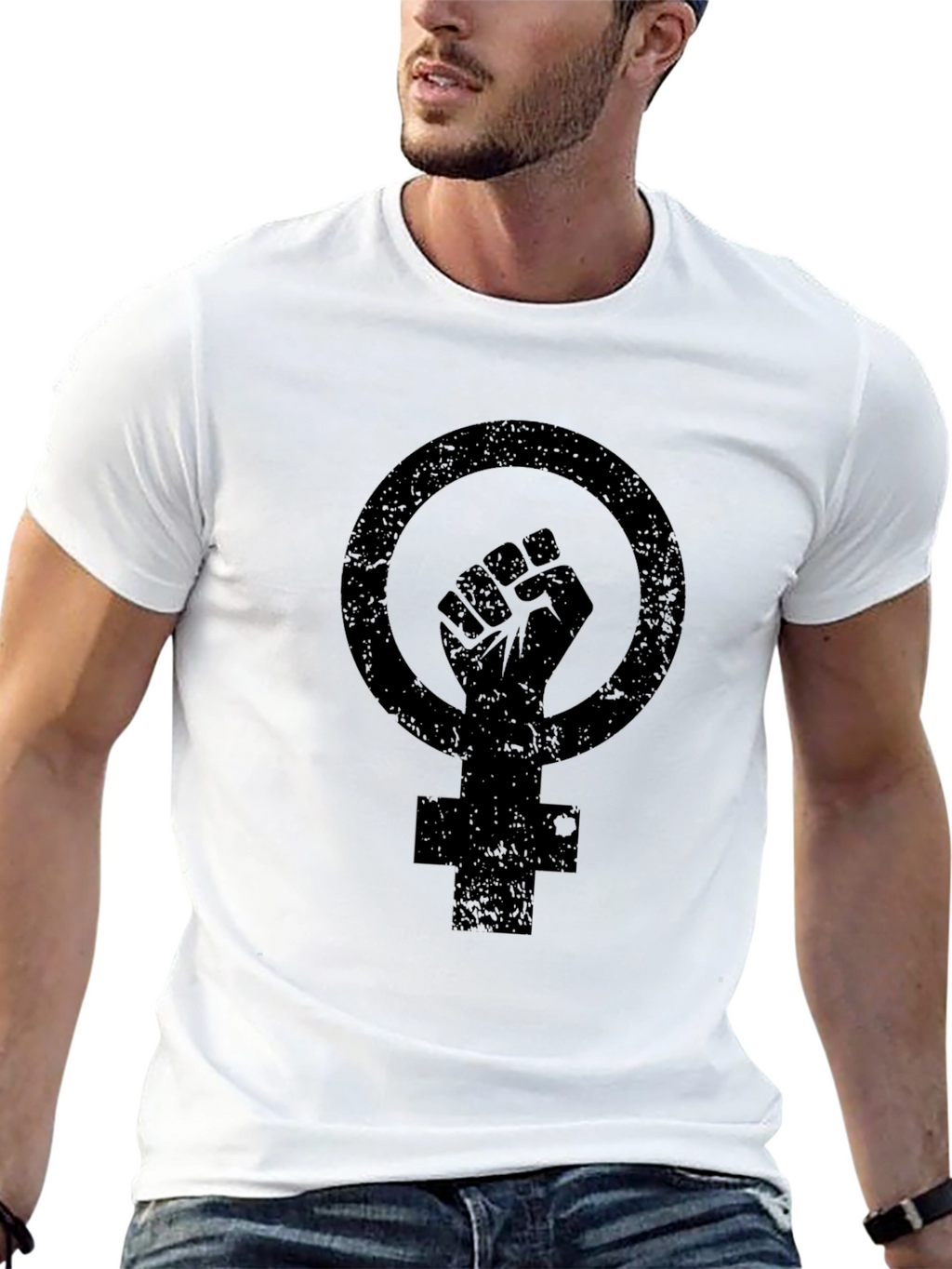 Feminist Fist Symbol Black Graphic Tee