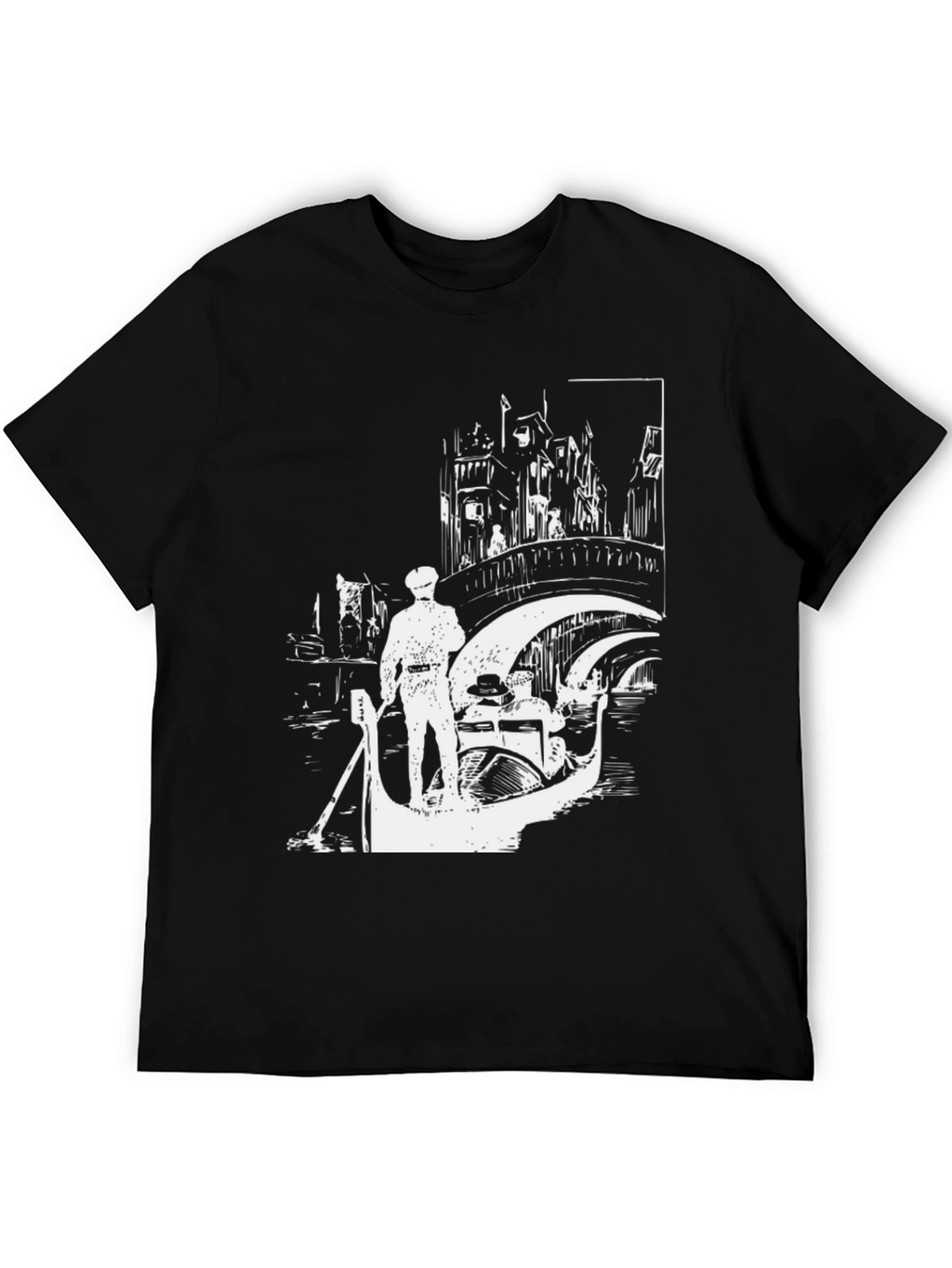 Venice Gondola Black T-Shirt