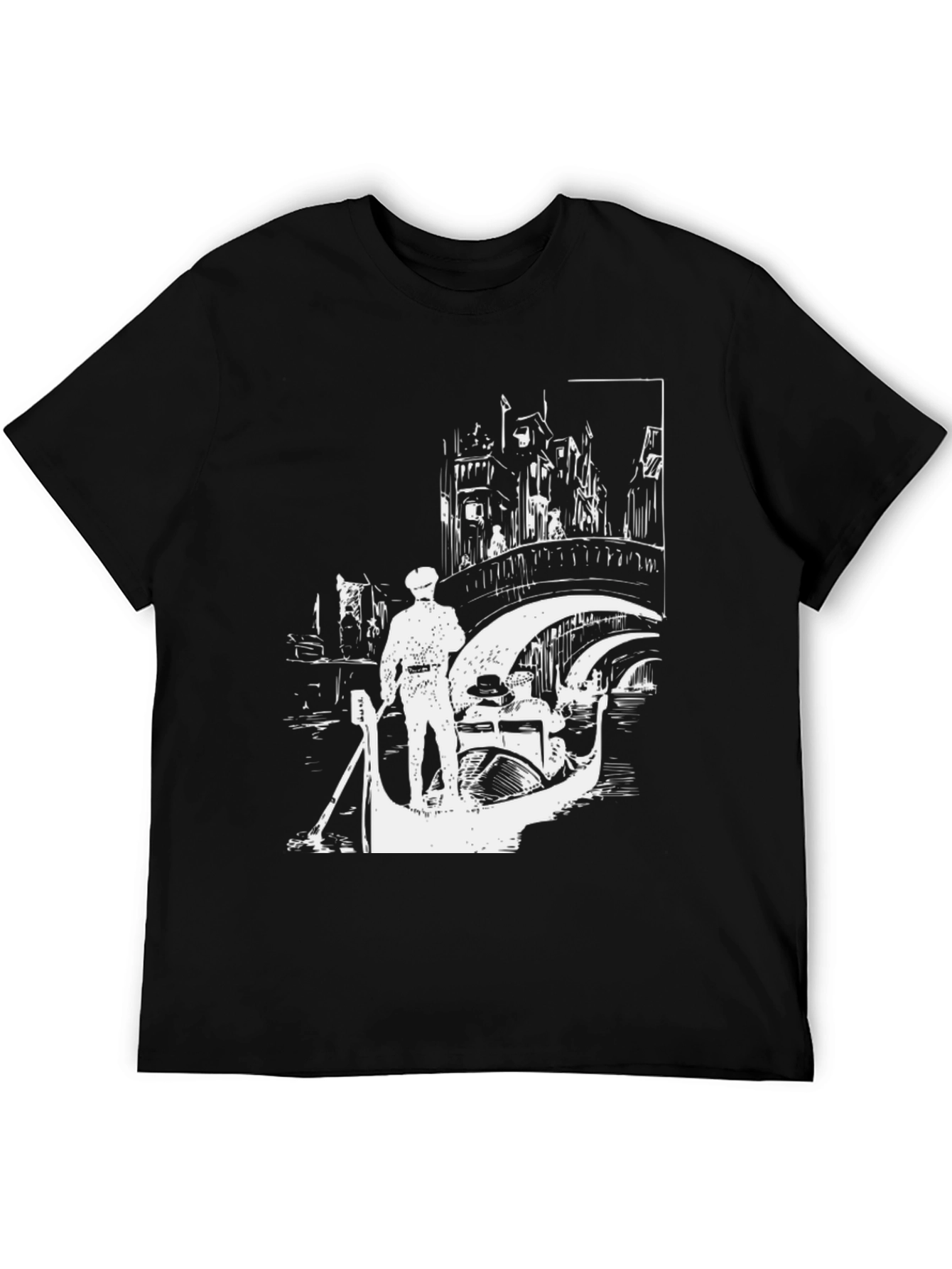 Venice Gondola Black T-Shirt
