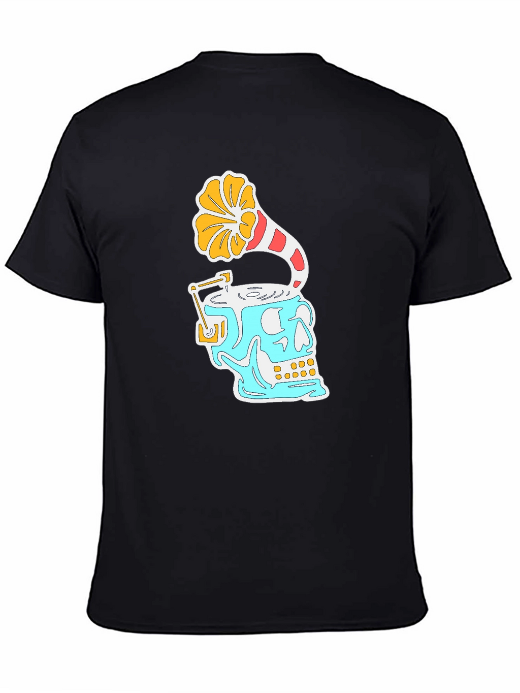 Skull Phonograph Black Graphic Tee