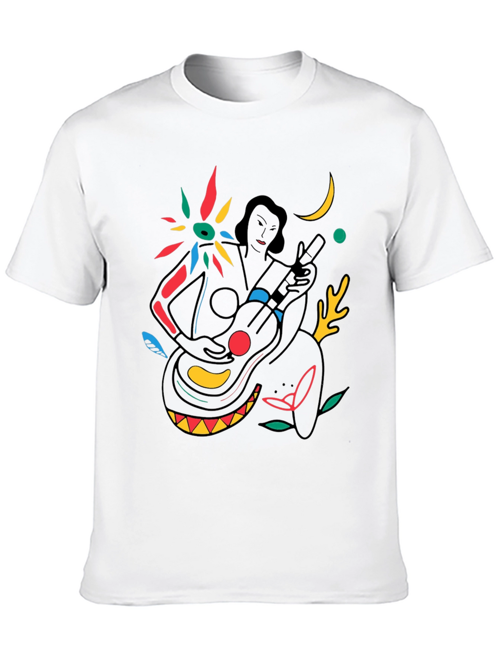Abstract Musician Graphic Tee - Stylish Black T-Shirt