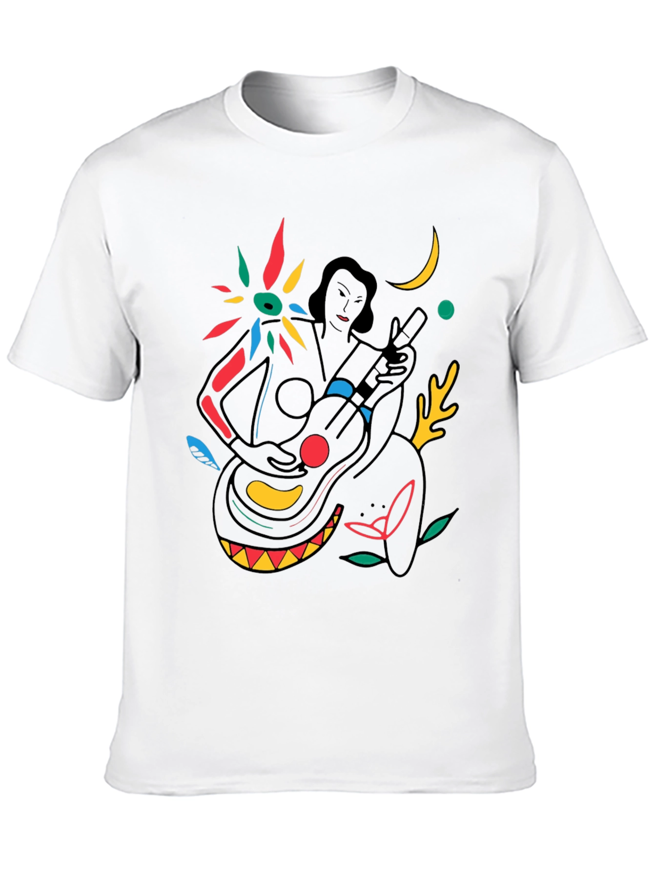 Abstract Musician Graphic Tee - Stylish Black T-Shirt