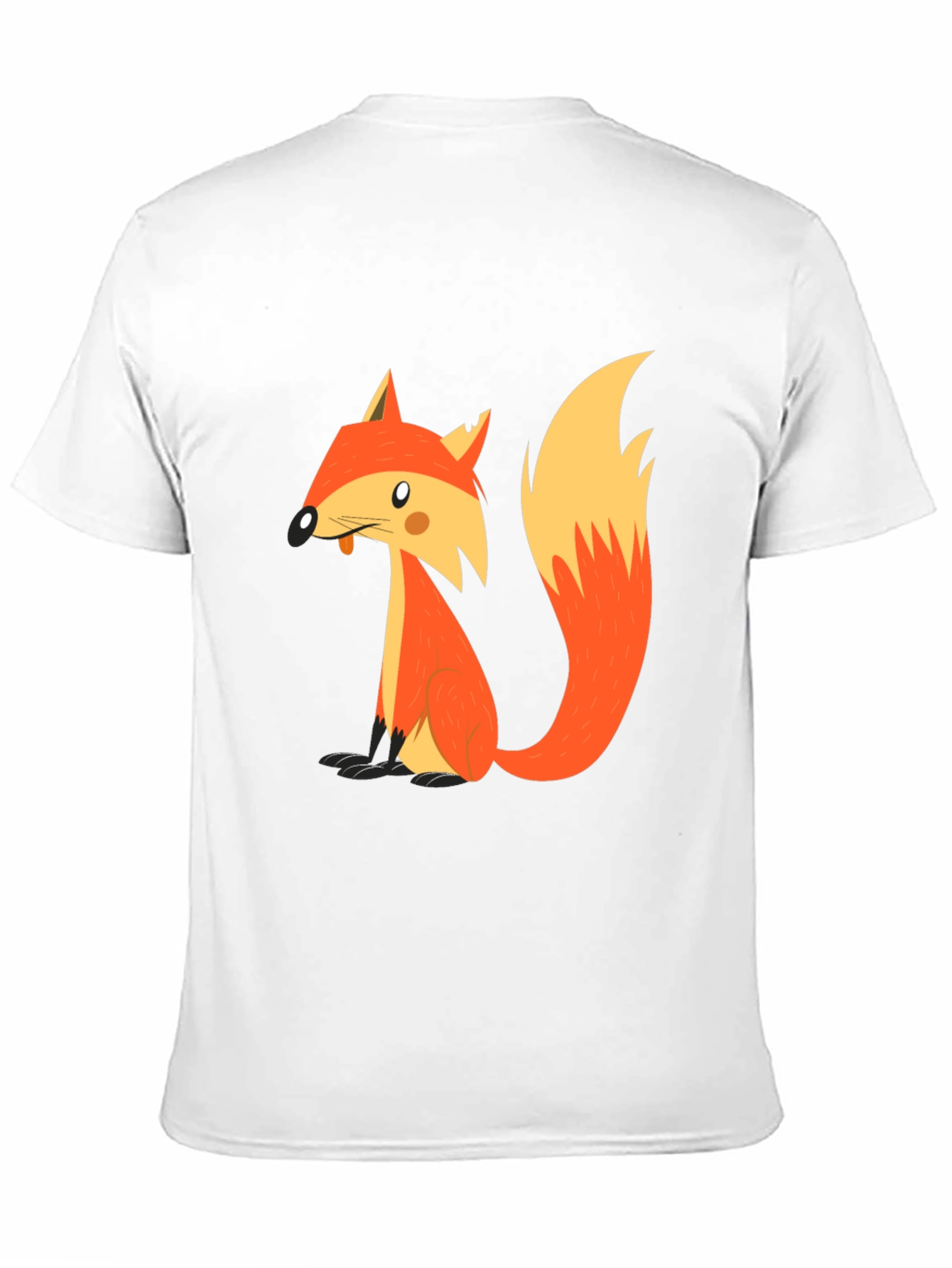 Cartoon Fox Graphic T-Shirt - Black