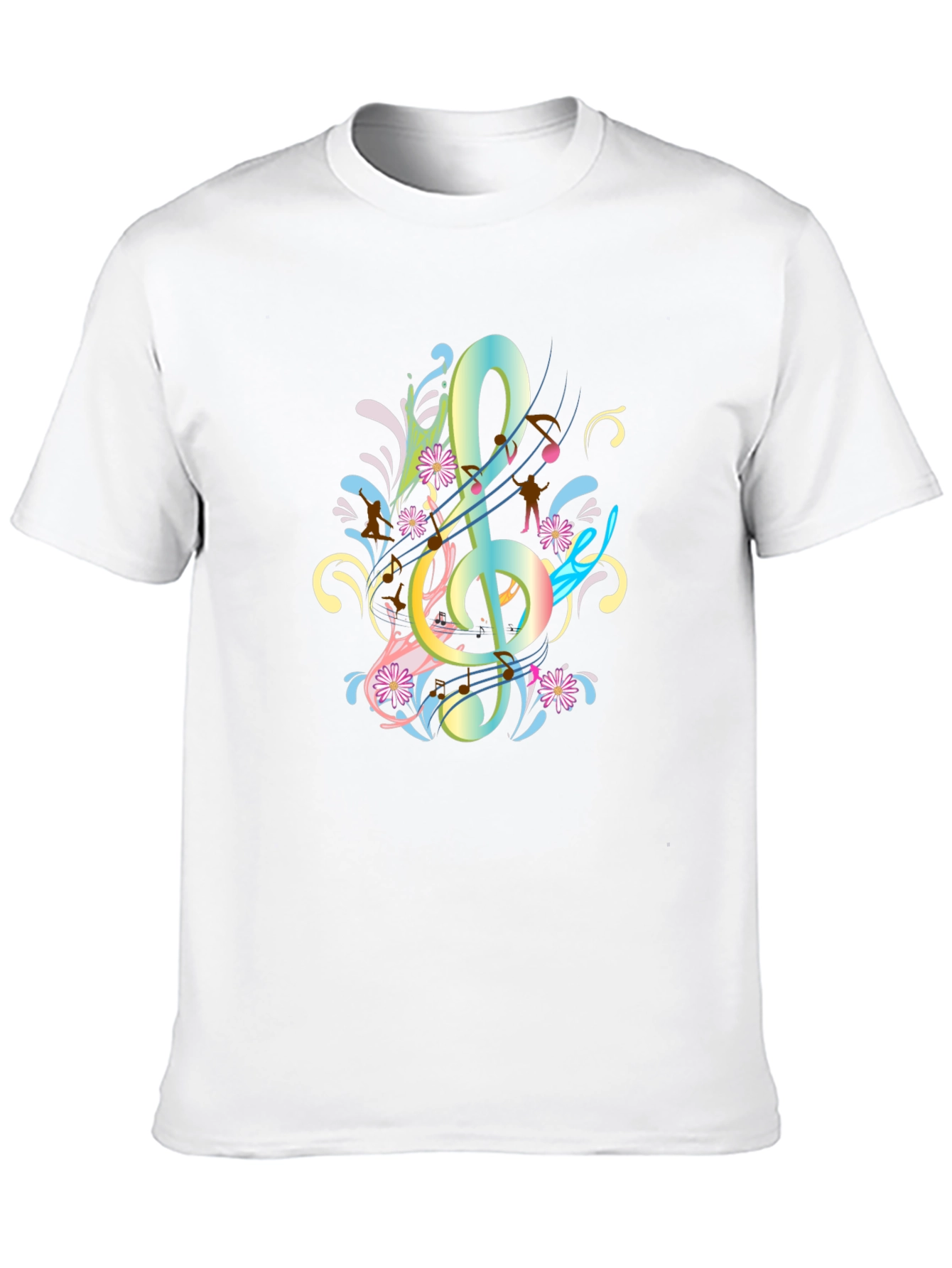 Musical Treble Clef Graphic Tee - Black