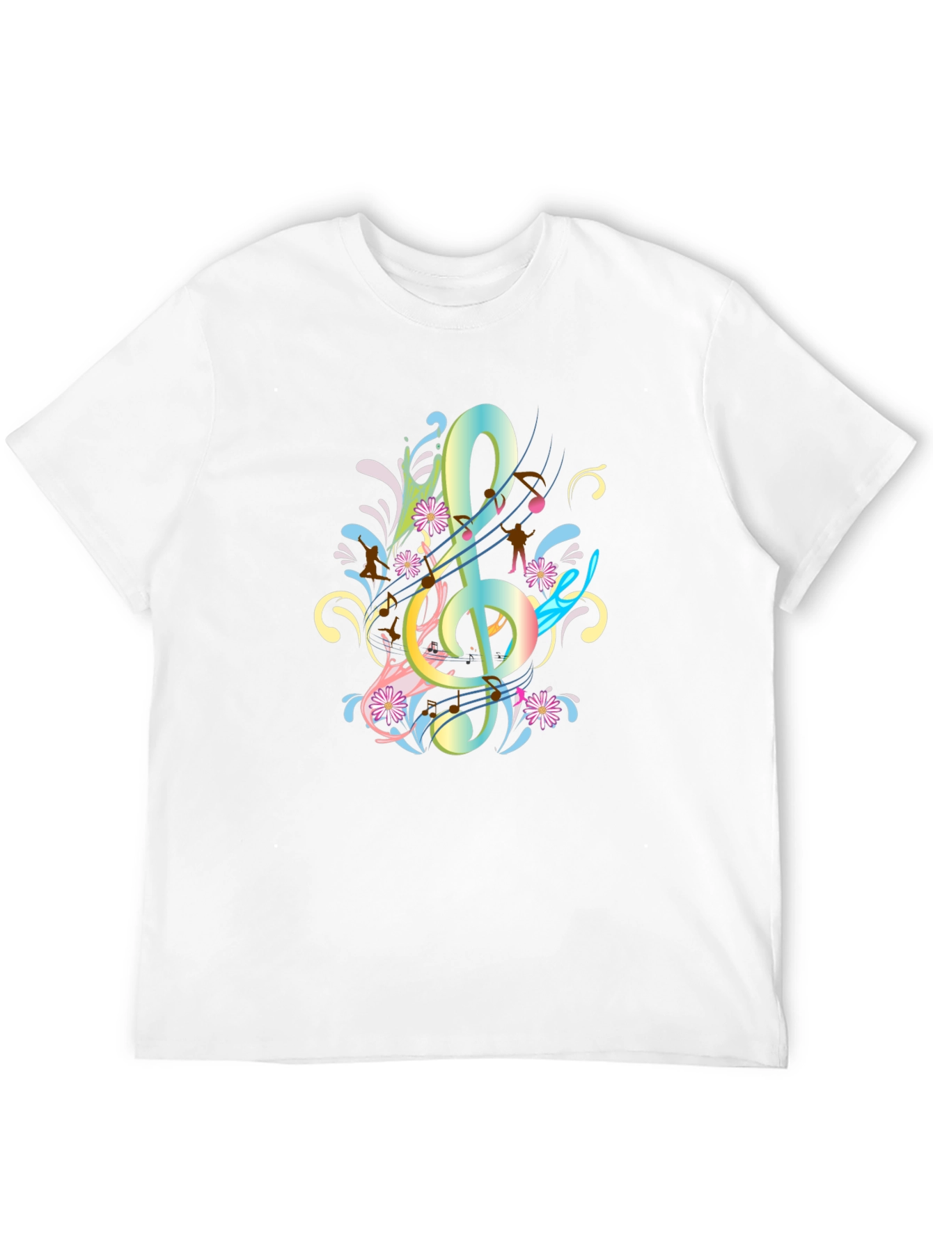 Musical Treble Clef Graphic Tee - Black