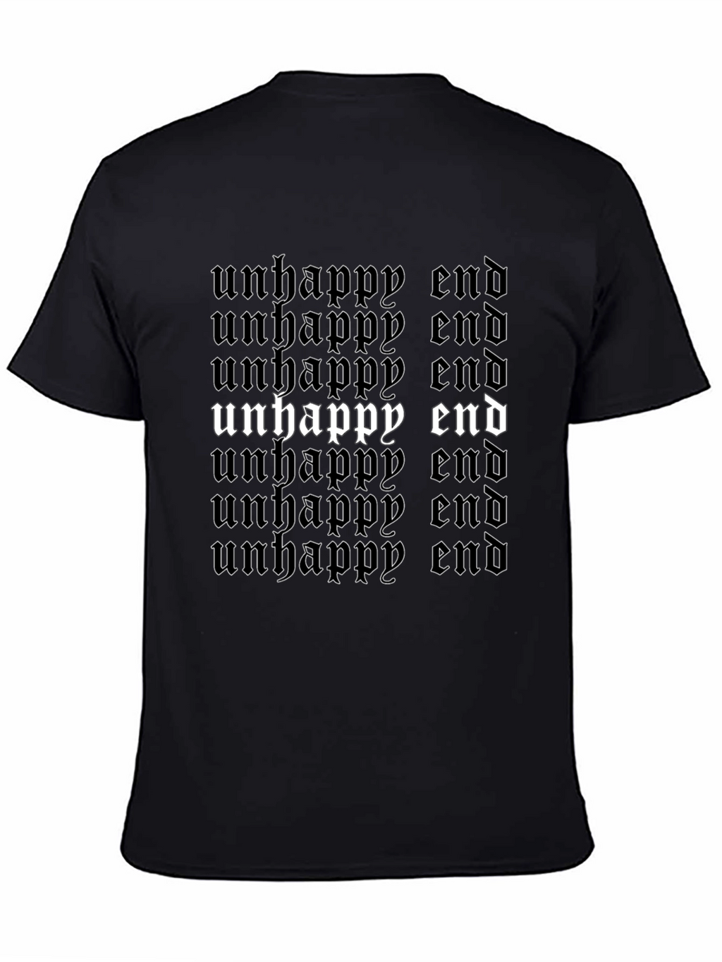 Unhappy End Graphic Tee - Gothic Style Black T-Shirt